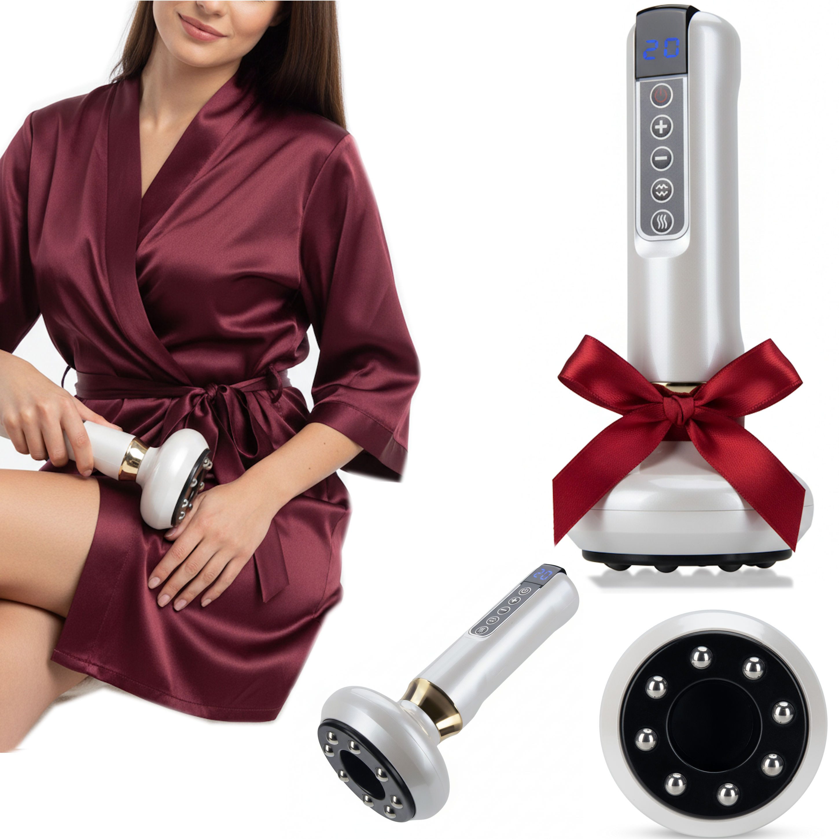 COIL Massagegerät Körpermassagegerät, Anti-Cellulite-Massagegerät, Elektrische Glühbirne, Kabellos, geräuschlos, straffend