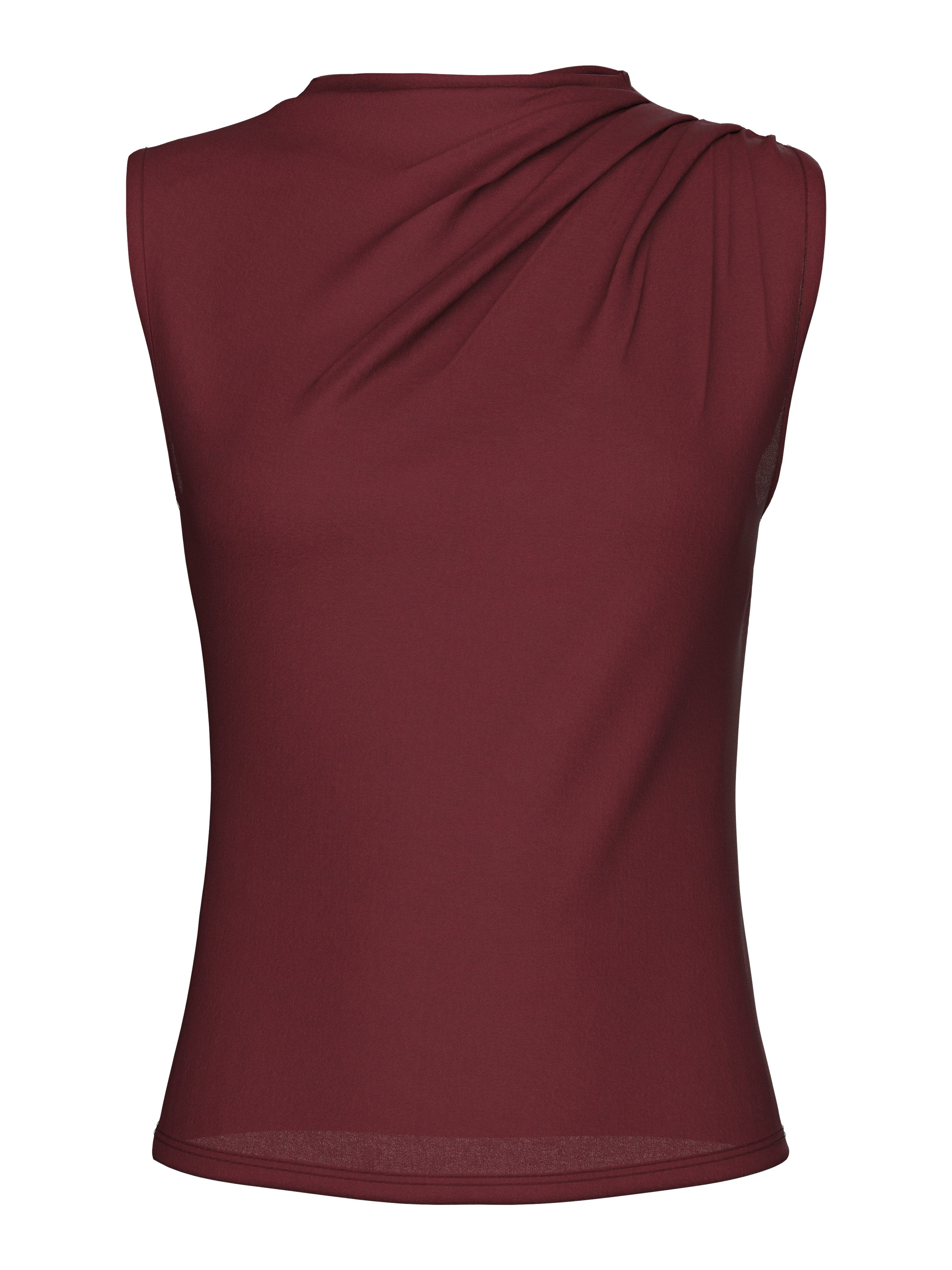 pieces Stehkragenshirt PCMADISON SL DRAPED TOP günstig online kaufen