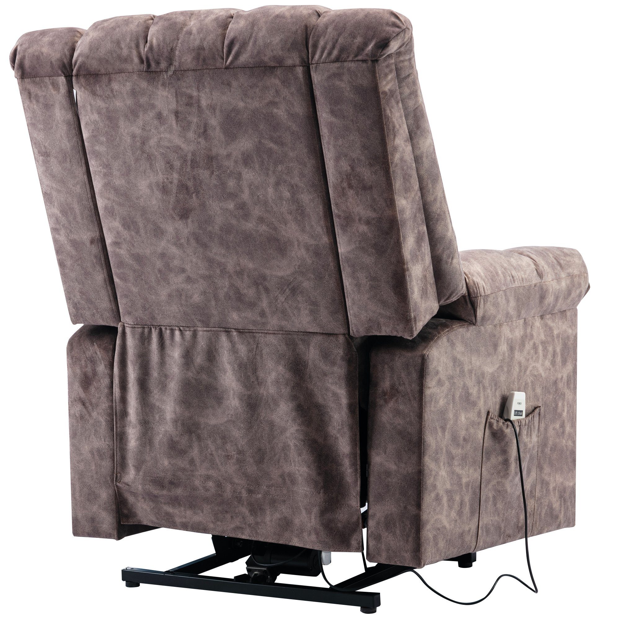 TV-Sessel (Fernsehsessel mit Aufstehhilfe, elektrisch Relaxsessel mit Fernbedienung, bis 130 kg belastbar), Massagesessel mit Liegefunktion, Wärmefunktion und Vibrationsmassage