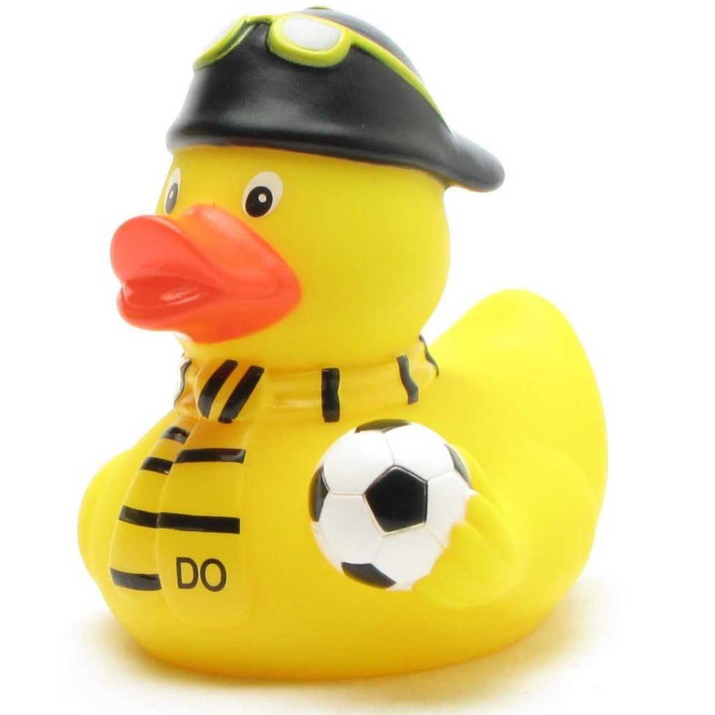 Dortmund - Quietscheente Badeente Duckshop schwarz-gelb Badespielzeug