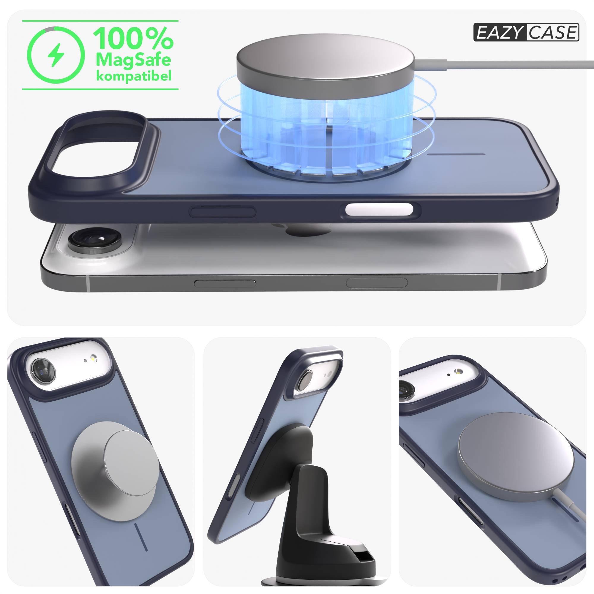 EAZY CASE Handyhülle Slim Outdoor MagSafe Case für Apple iPhone Air 6,5 Zoll, Slim MagSafe Case – robust, leicht & griffig in Dunkelblau
