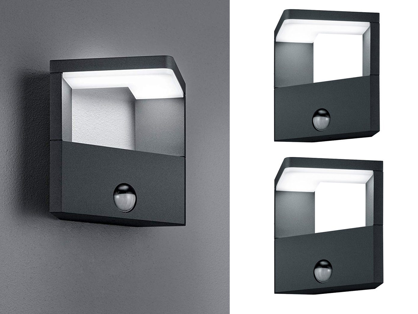 meineWunschleuchte LED AußenWandleuchte, 2er Set FassadenBeleuchtung