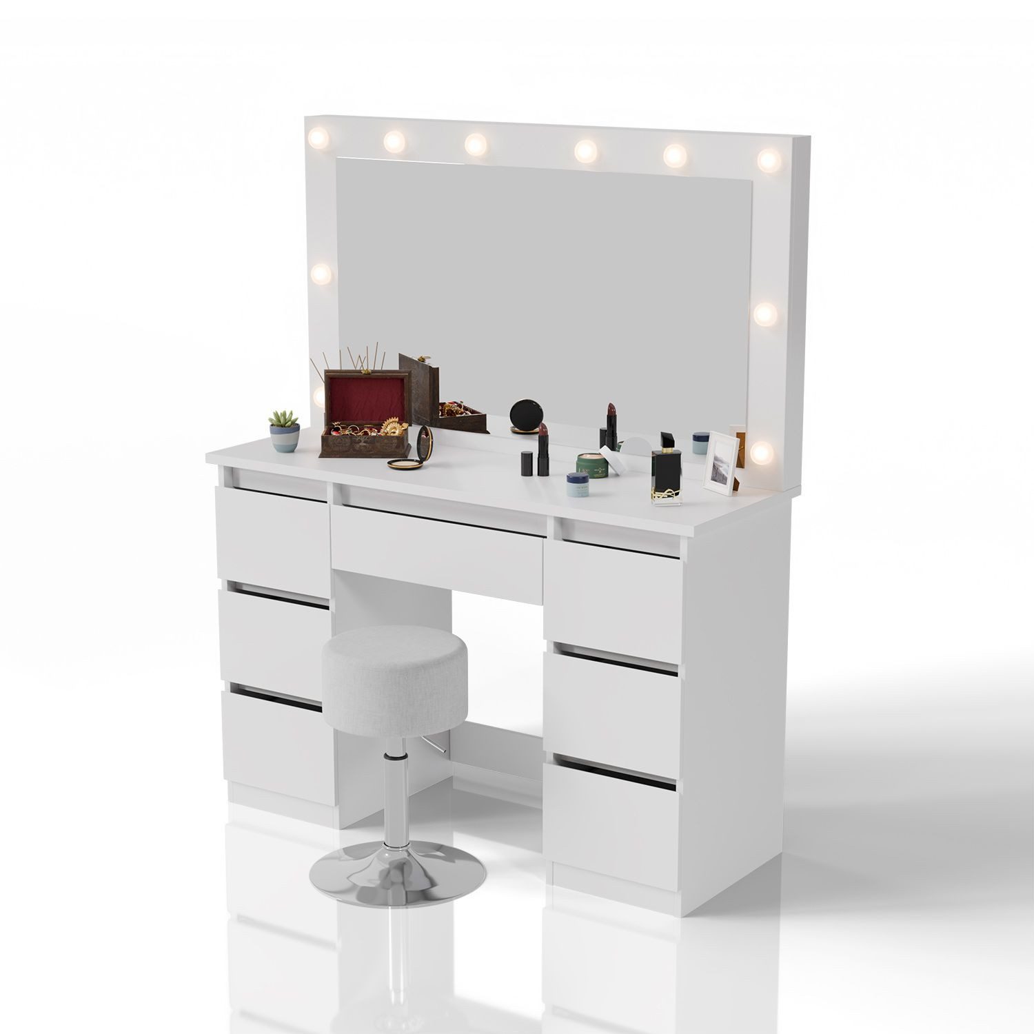 Juskys Schminktisch Lilia (2-St), LED-Beleuchtung, inklusive günstig online kaufen