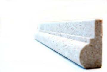 Mosani Fliesen-Bordüre Borde Bordüre Kalkstein Naturstein Limestone weiß elfenbein