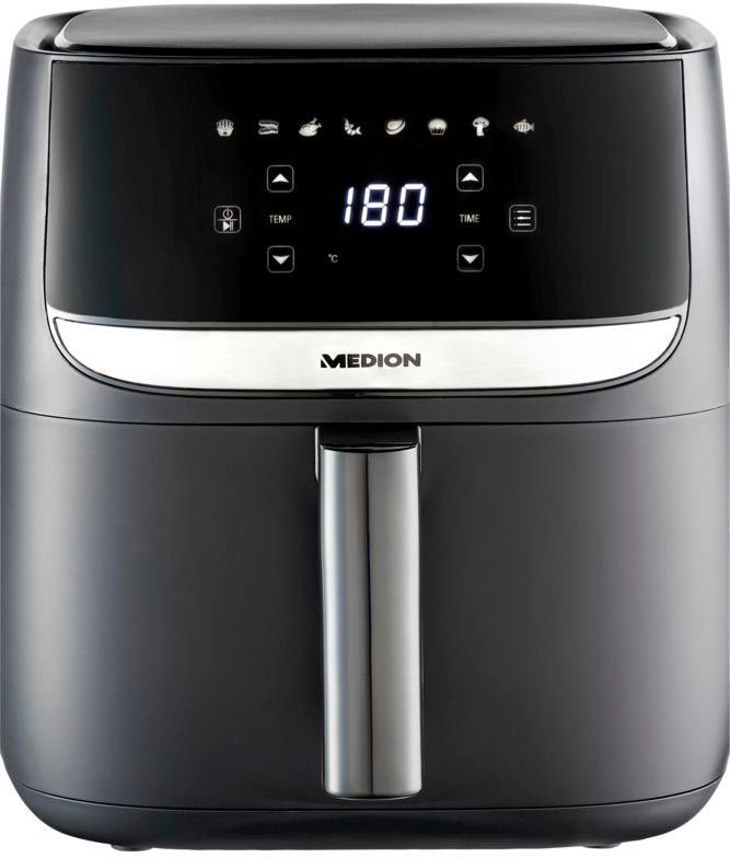 Medion Heißluftfritteuse MD 10532, 1700 W, 8 Automatikprogramme, digitale Bedieneinheit