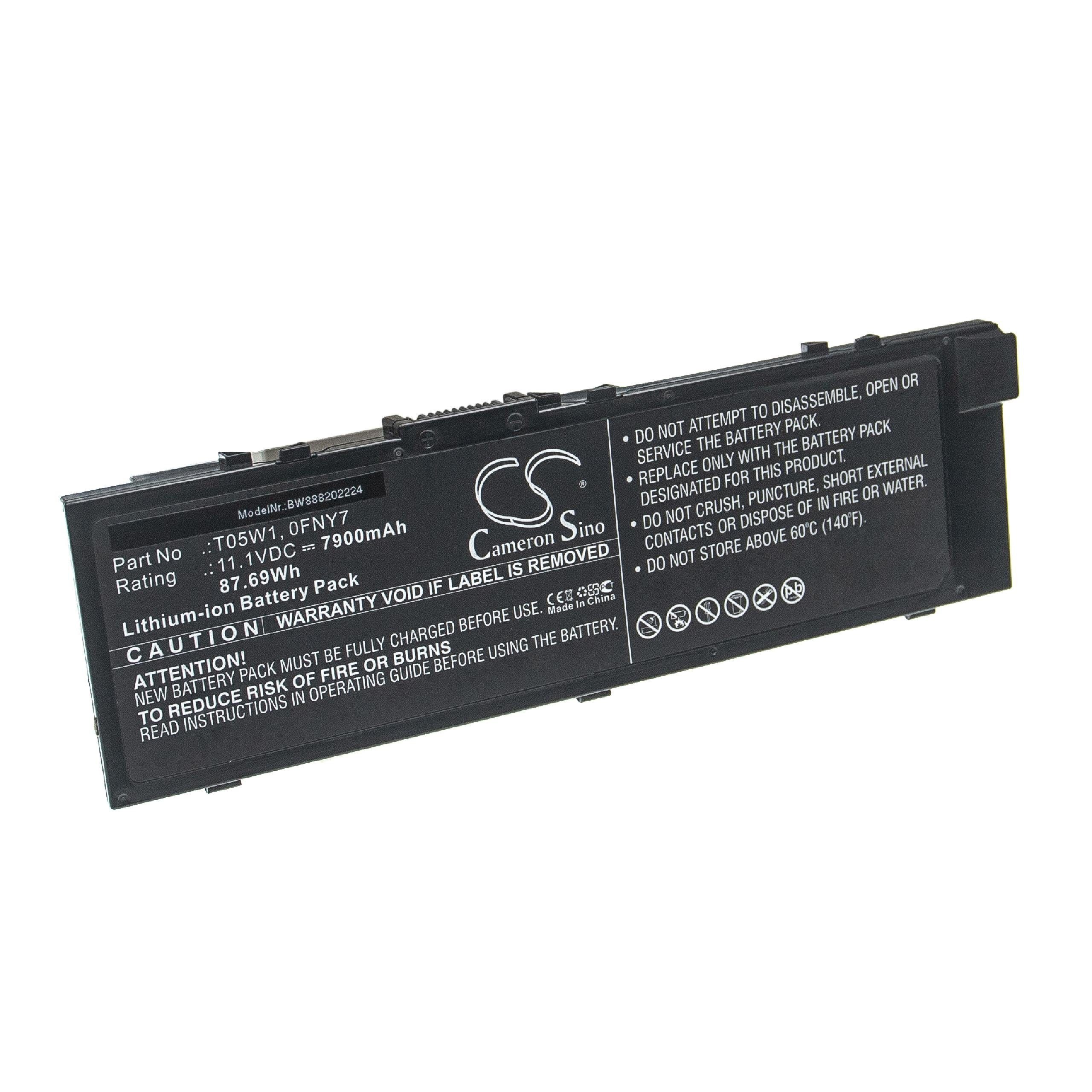 vhbw kompatibel mit Dell Precision 7510, 7520, M7510, 7710, M7710 Laptop-Akku Li-Ion 7900 mAh (11,1 V)