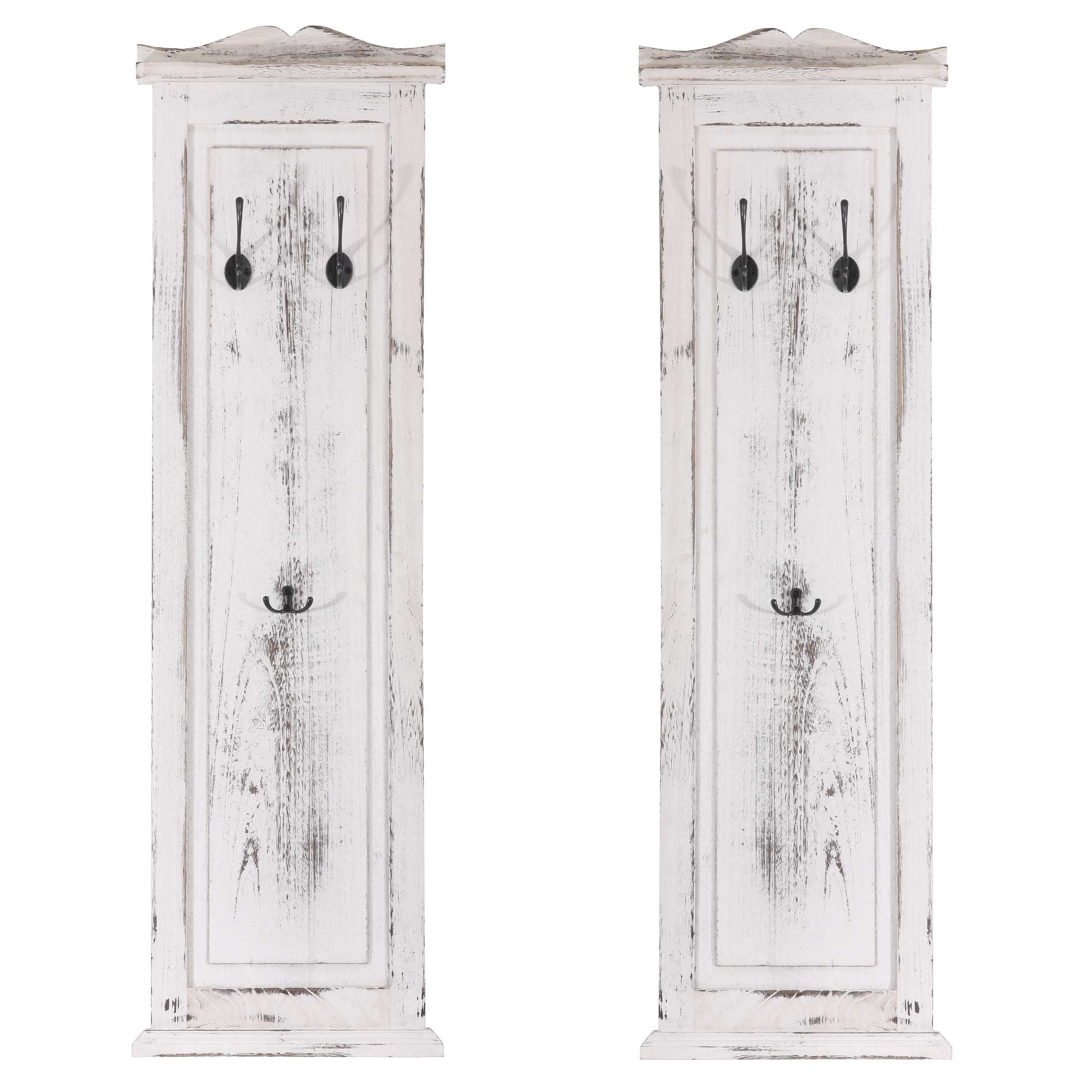 PROREGAL® Wandgarderobe 2er-Set Garderobe, HxBxT 109x28x5,5cm, Wandhaken, M günstig online kaufen