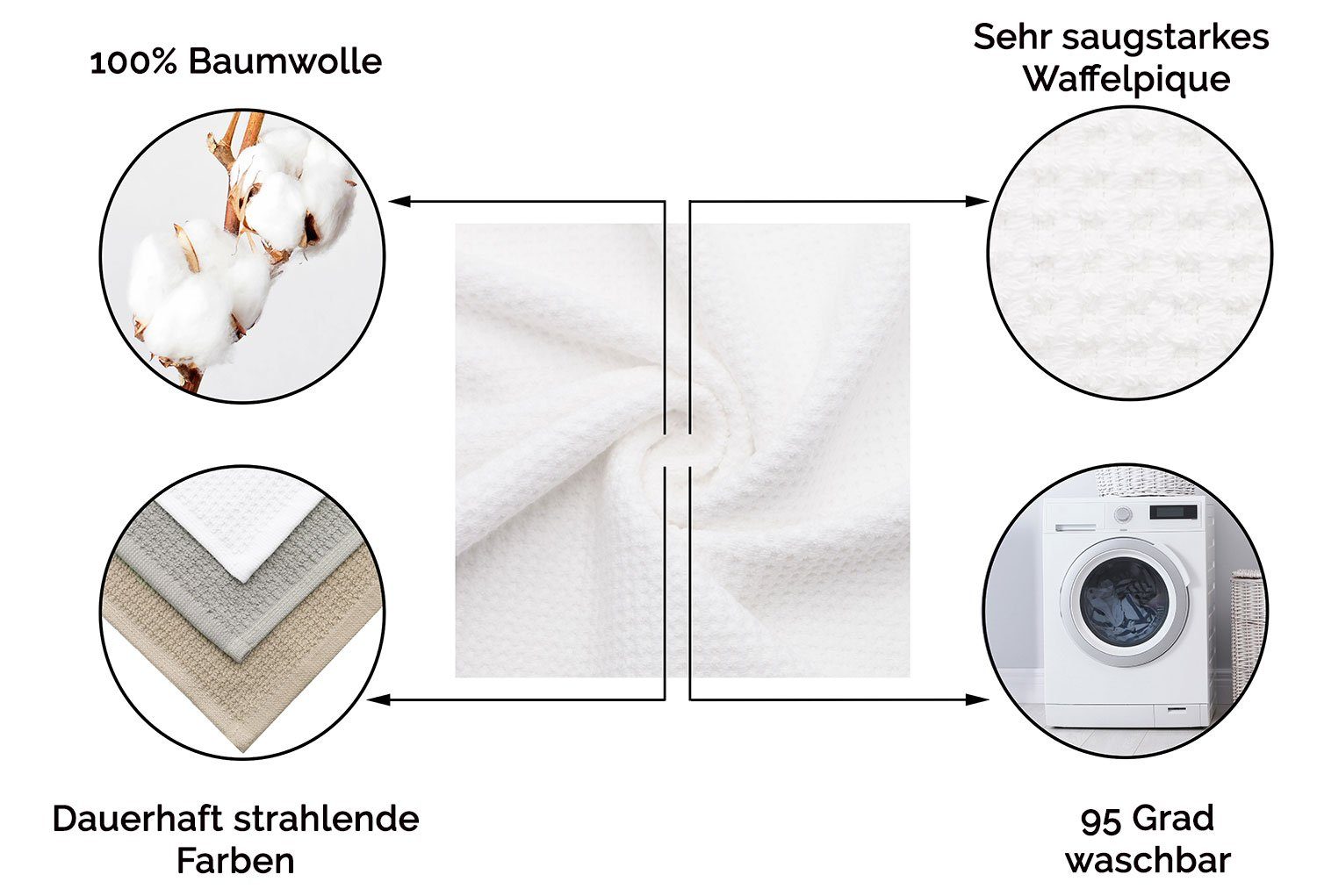 ZOLLNER Duschtücher, Waffelpique (3-St), 70 x günstig online kaufen