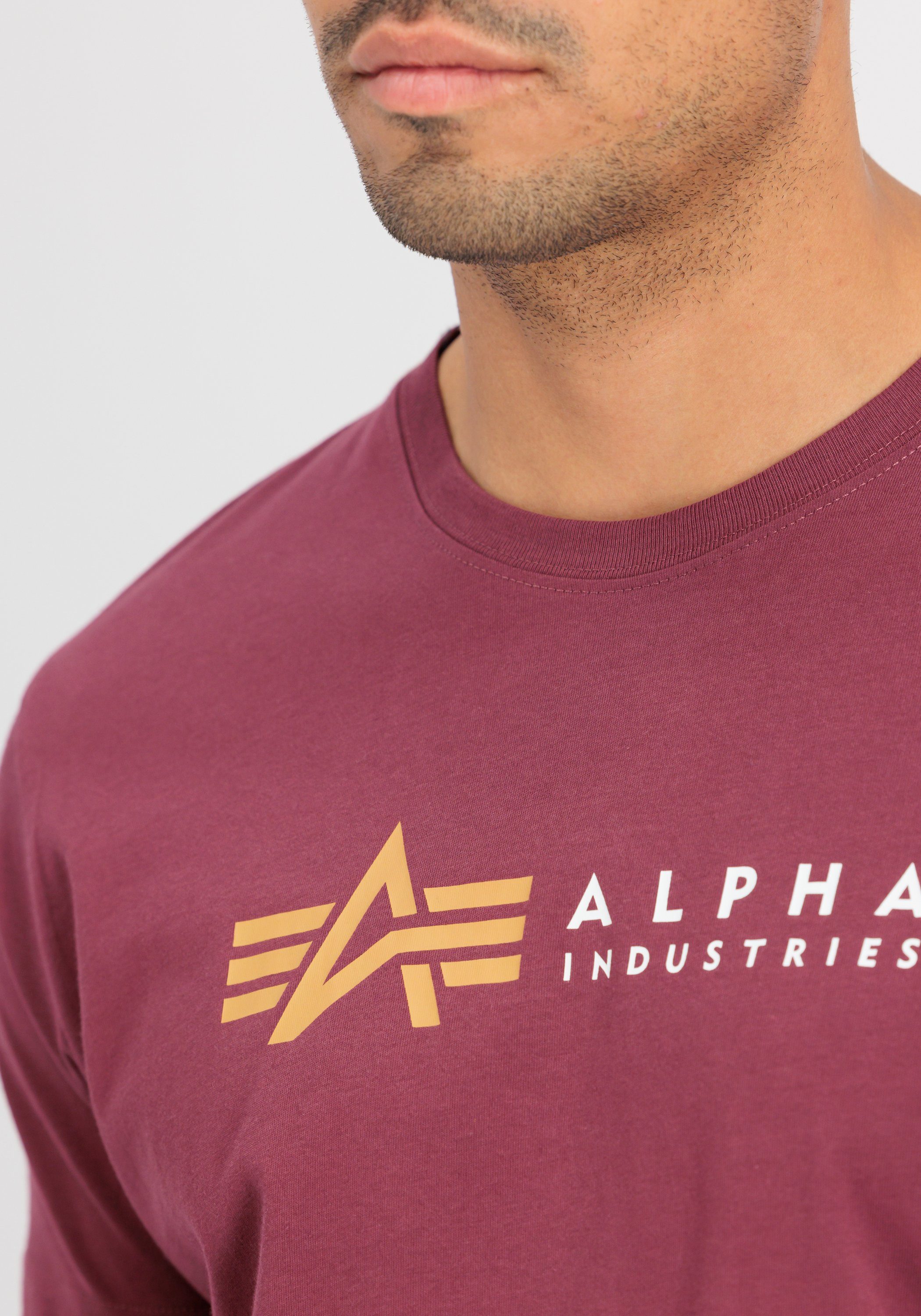 Alpha Industries T-Shirt Alpha Men burgundy - T Alpha T-Shirts Label Industries