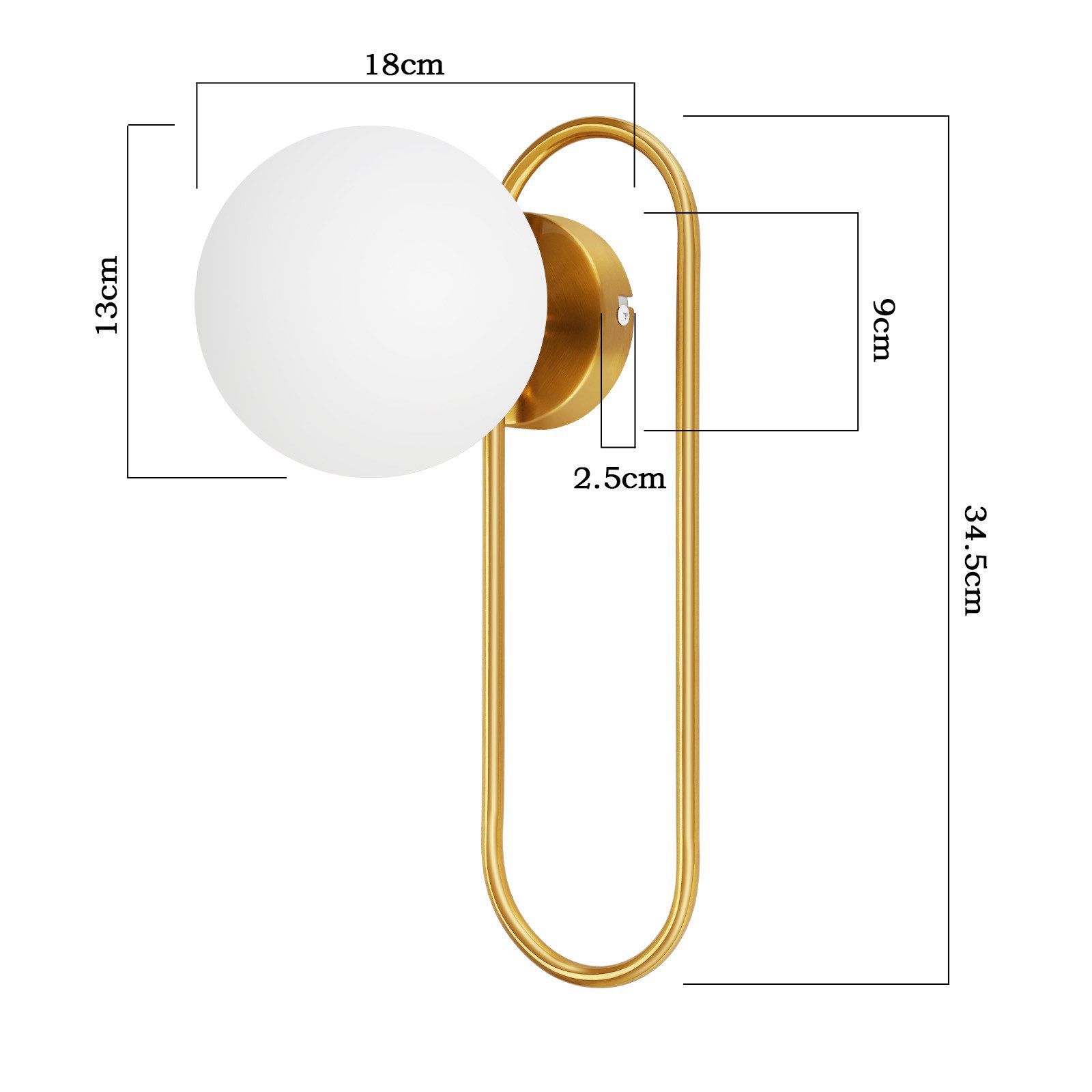 Lampada da parete in vetro dorato per camera da letto e corridoio_voghion.com