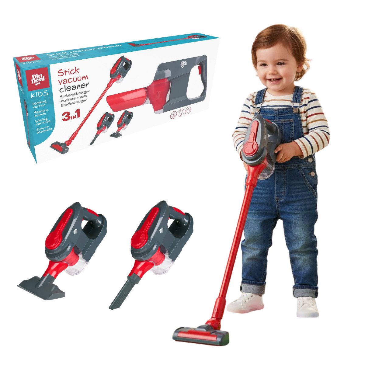 DIRT DEVIL Kinder-Staubsauger Dirt Devil Spielzeug Staubsauger 3-in-1 - Kinderstaubsauger