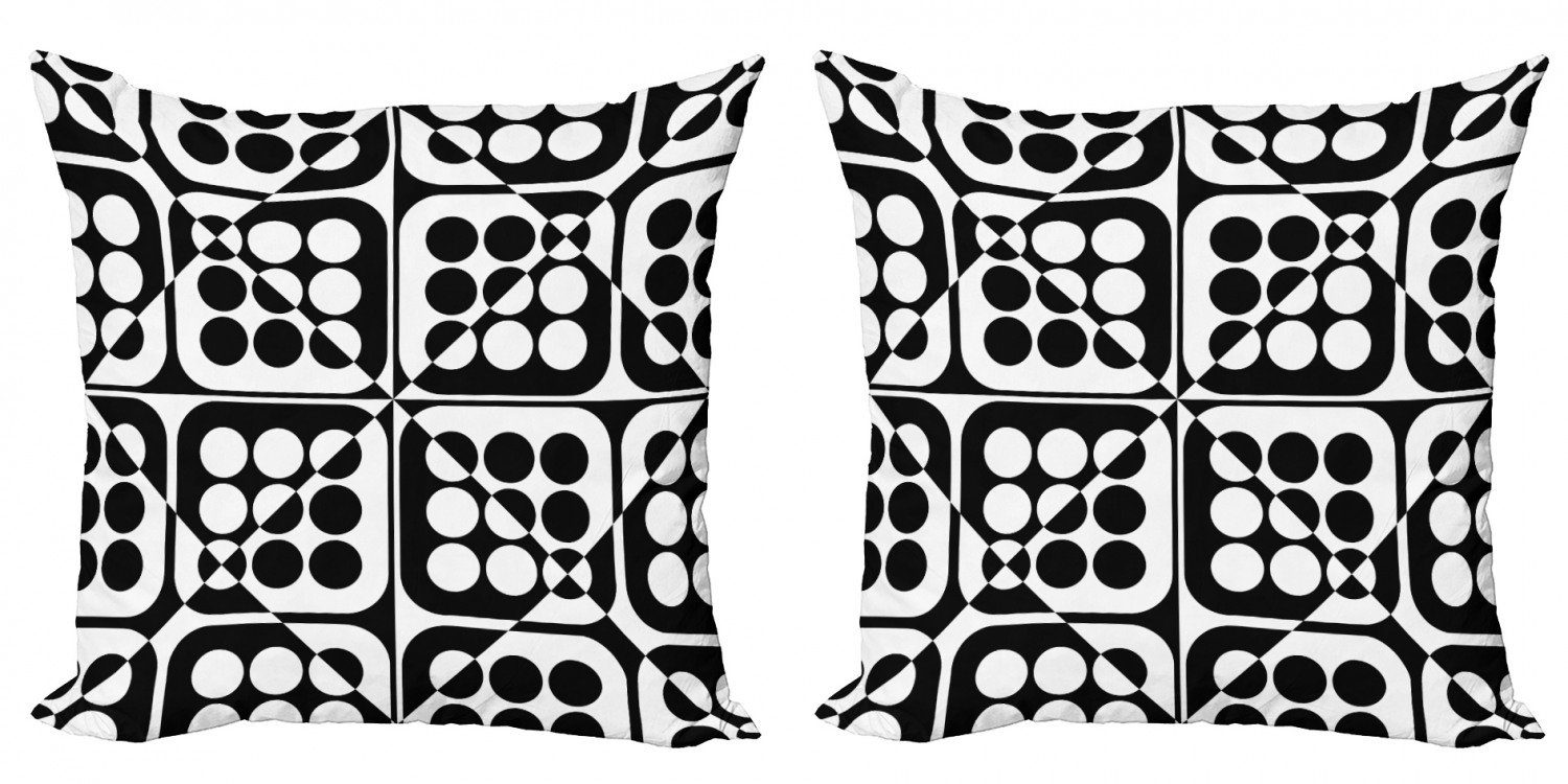 Kissenbezüge Abakuhaus Quadrate Digitaldruck, Abstrakt (2 Doppelseitiger Punkte und Stück), Monotone Accent Modern