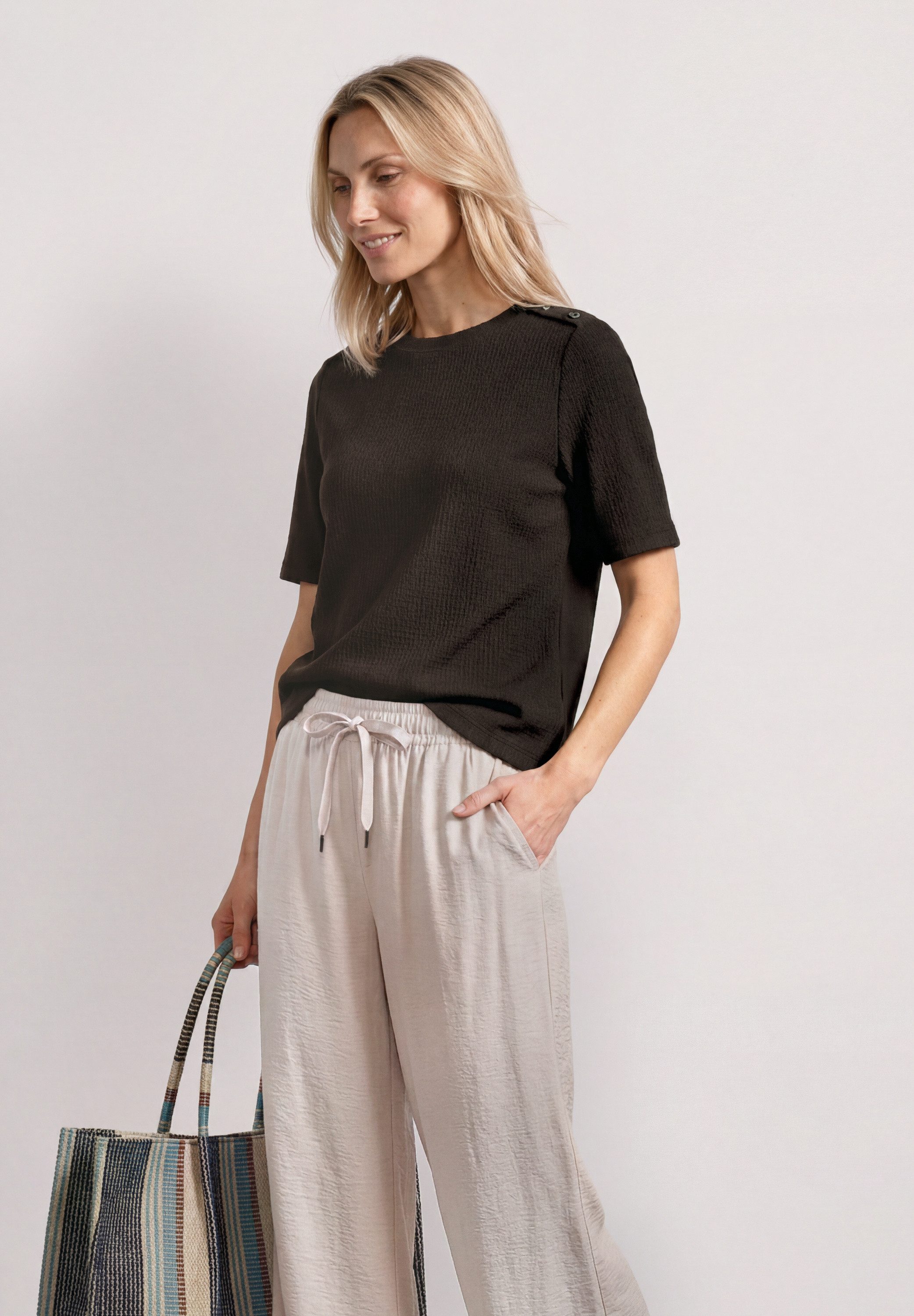 STREET ONE T-Shirt mit Strukturmix