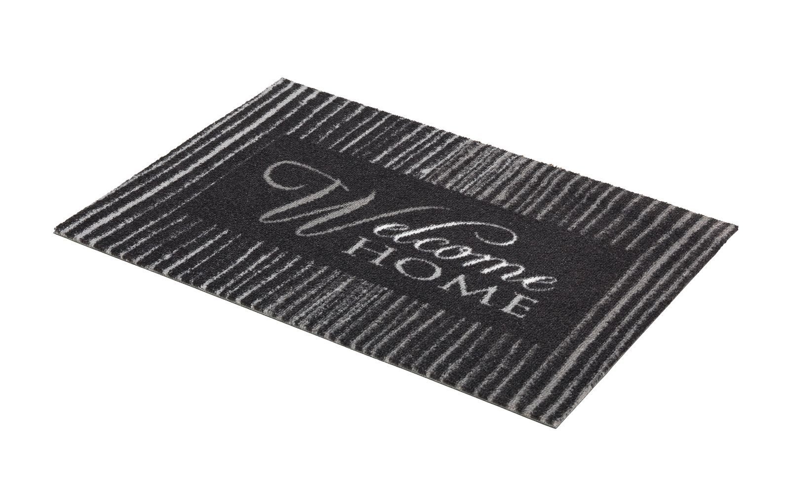 Golze Fußmatte Küchenmatte Läufer, rechteckig, Höhe: 7 mm, bei 30° waschbar, rutschfest, 50 x 70 cm, Linien, grau