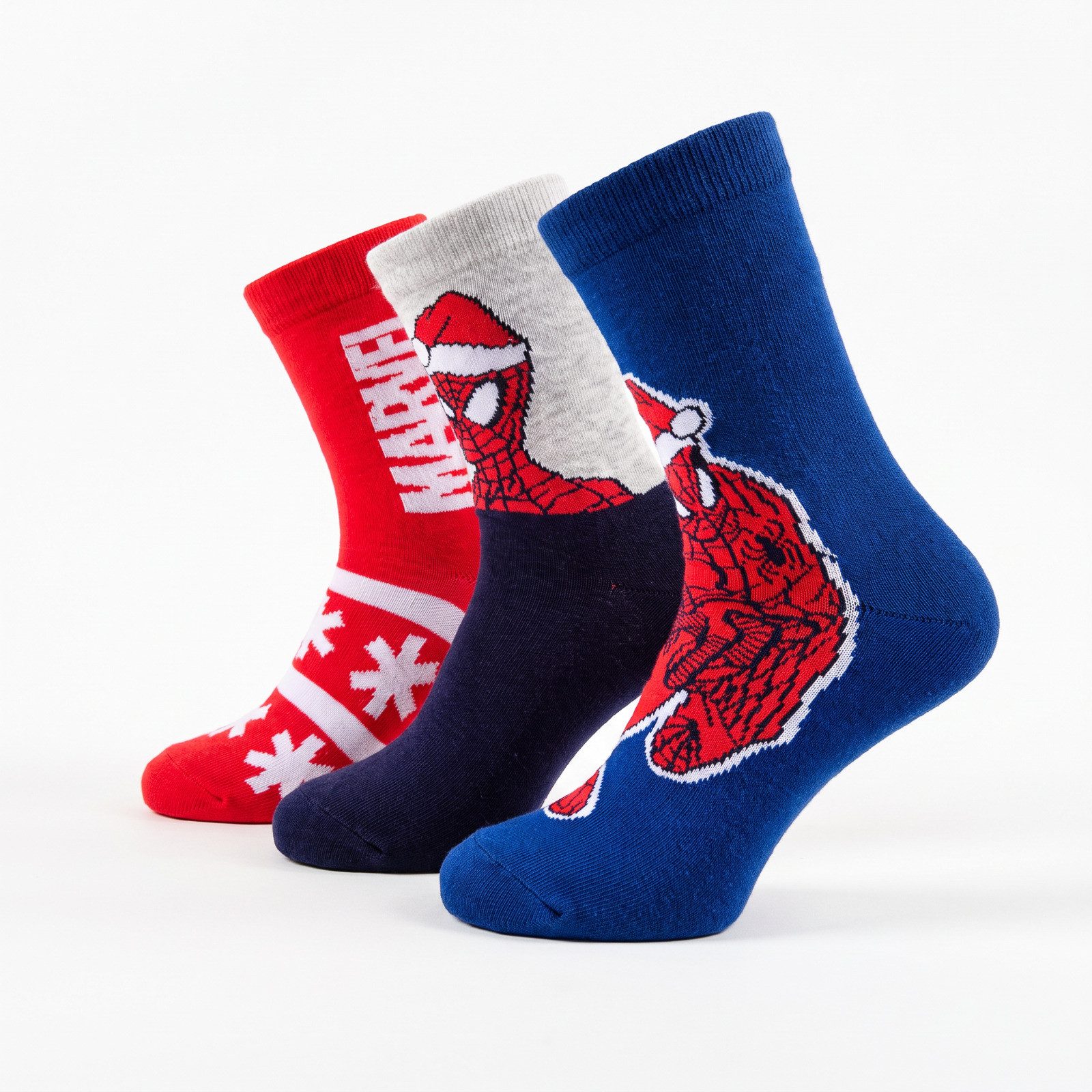 MARVEL Langsocken Marvel Spiderman X-Mas Sneaker Kinder Socken 3er Pack Gr. 23 bis 34
