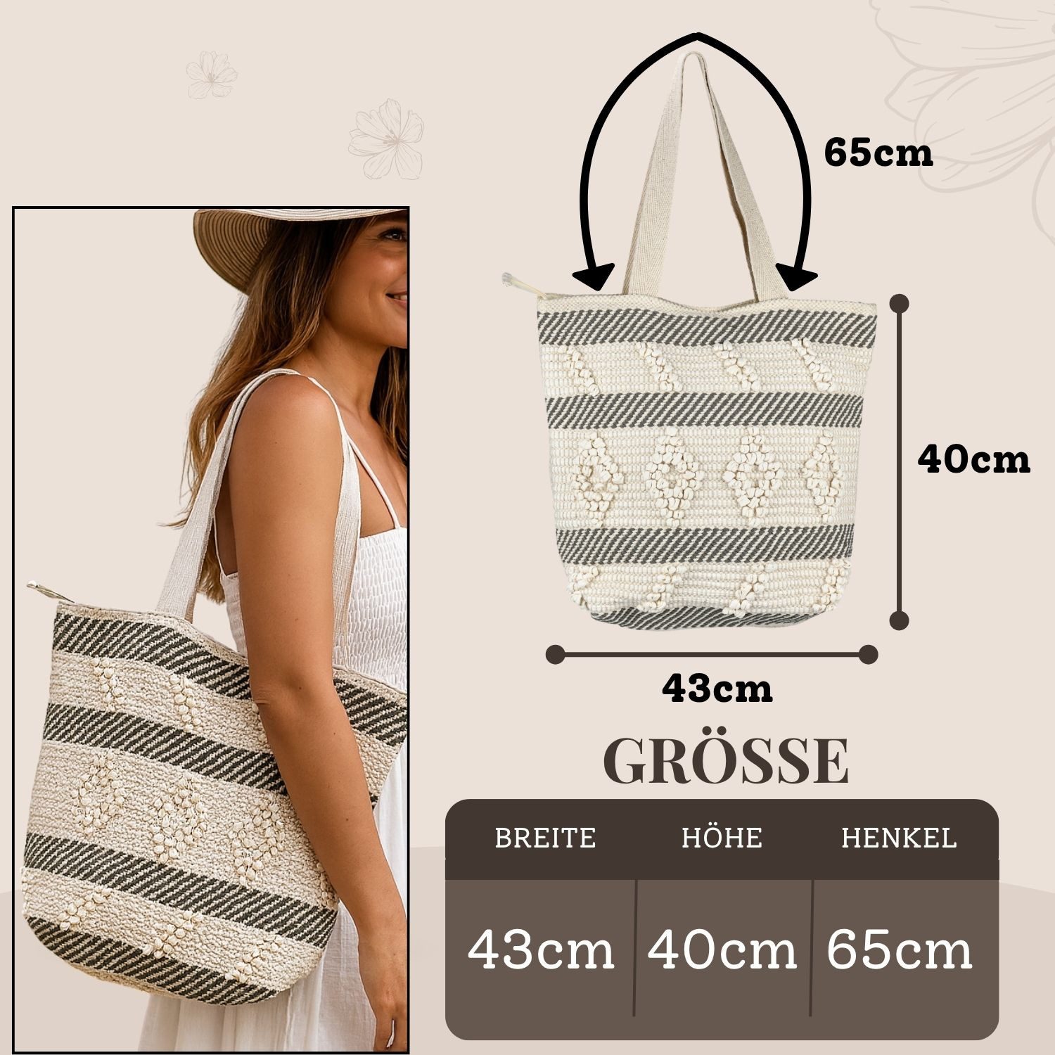 Marrakesch Orient & Mediterran Interior Schultertasche Boho Tasche Kalpur Motiv 1 Schultertasche aus Baumwolle in Bunt 40 cm (1-tlg), Handarbeit