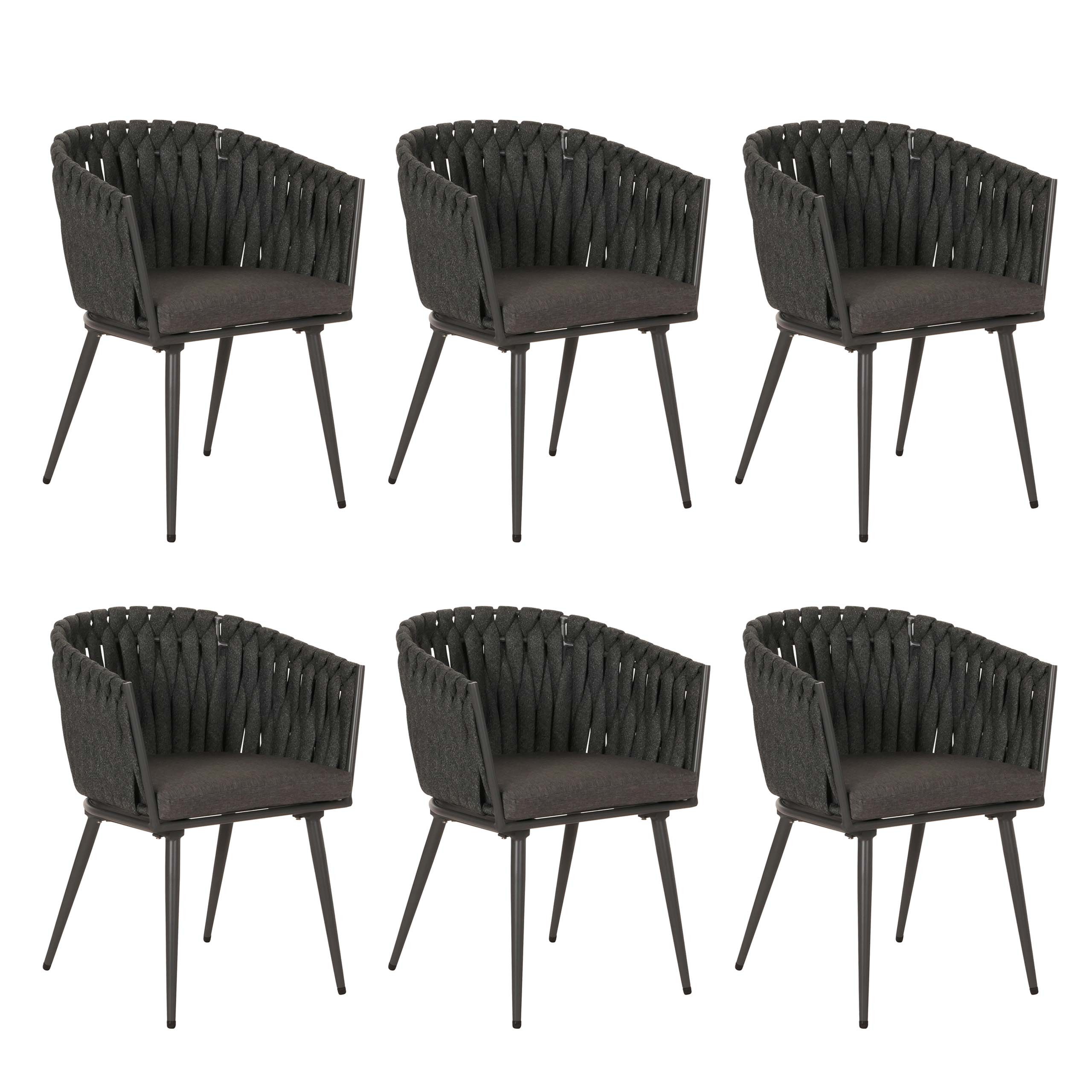 MCW Esszimmerstuhl MCW-N38-ID-6 (6er-Set), Mit besonders dickem elastischem Seilgeflecht – Bild 2 von 5