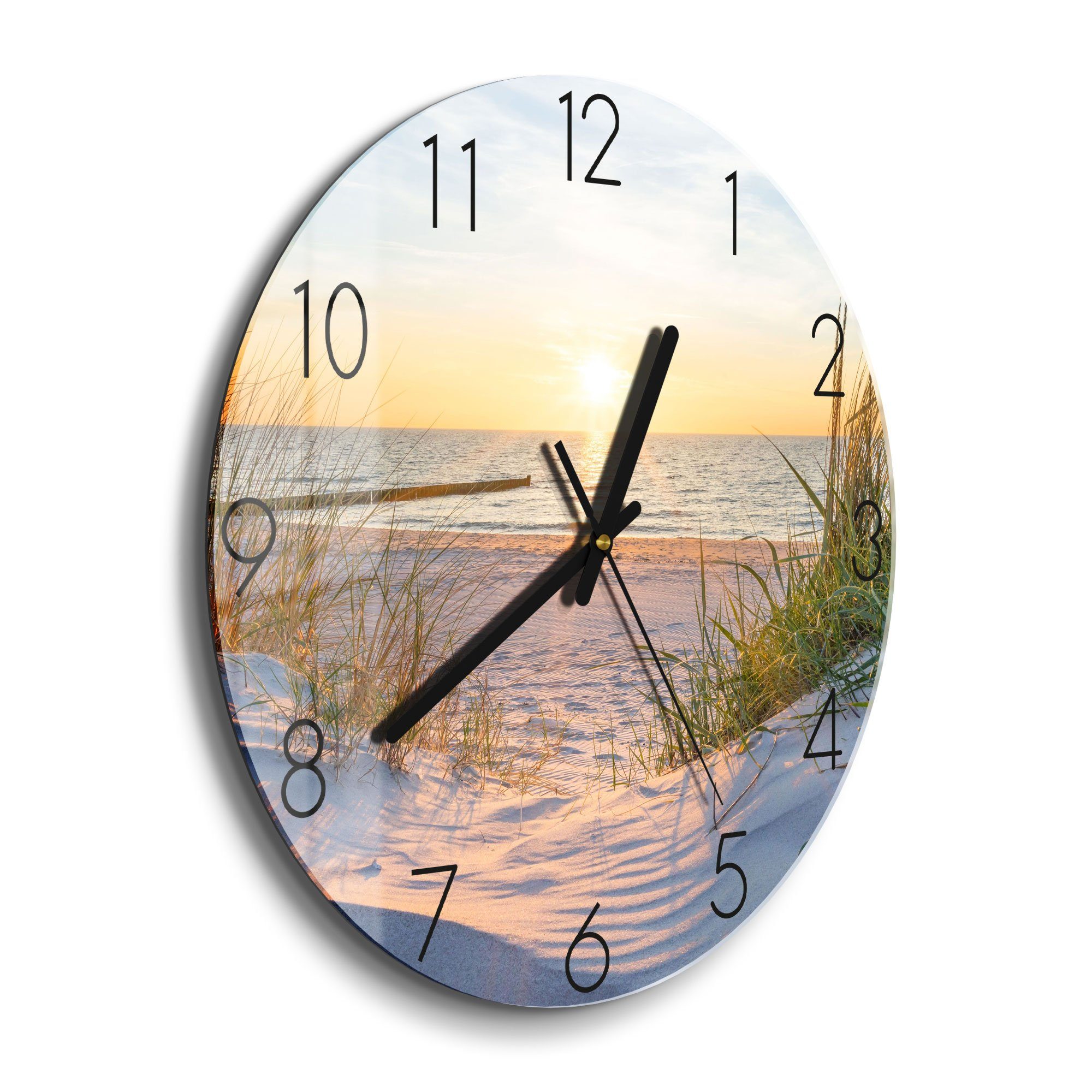 DEQORI Wanduhr 'Abendsonne an der Ostsee' günstig online kaufen