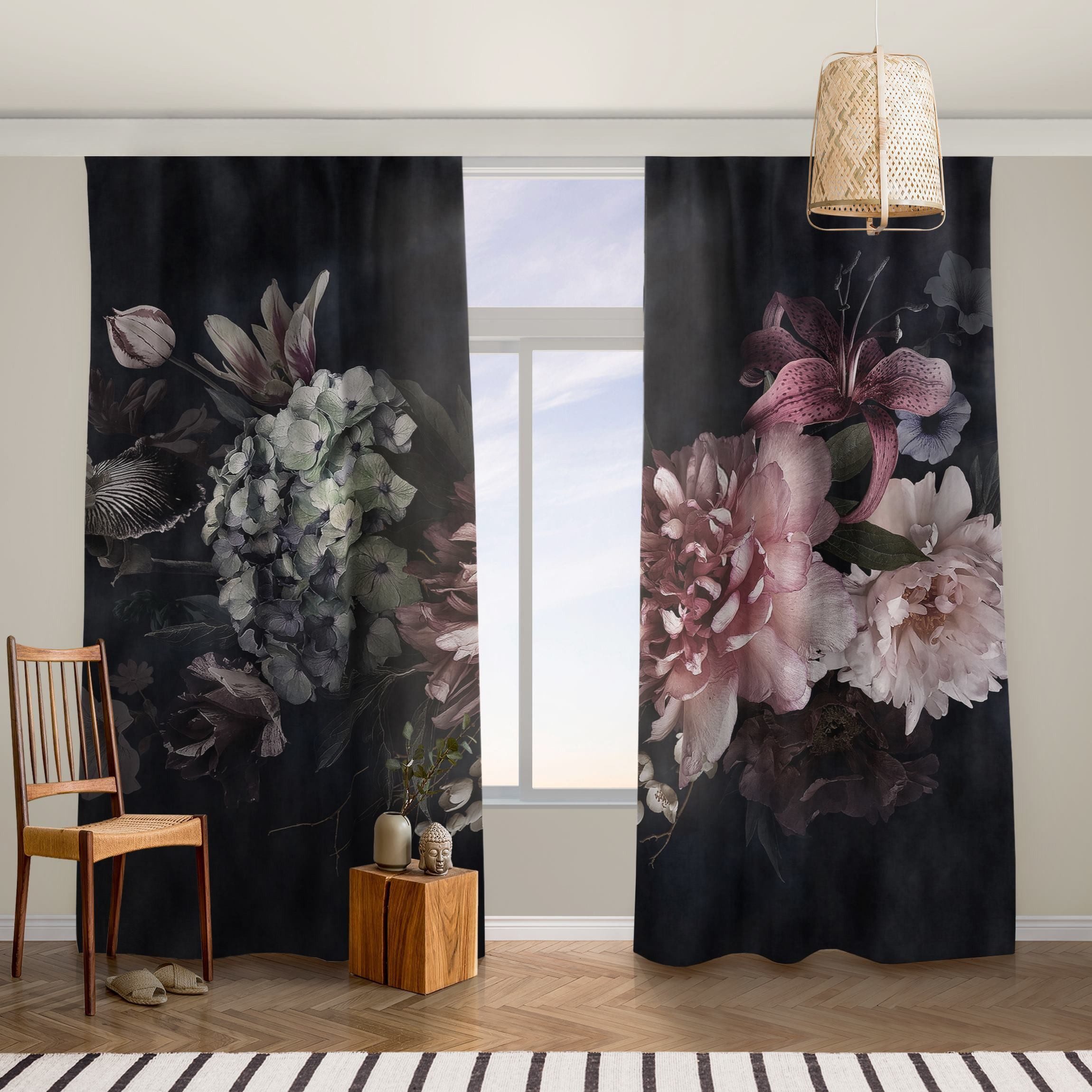 Bilderdepot24 Vorhang Gardine Natur Modern Blumen günstig online kaufen