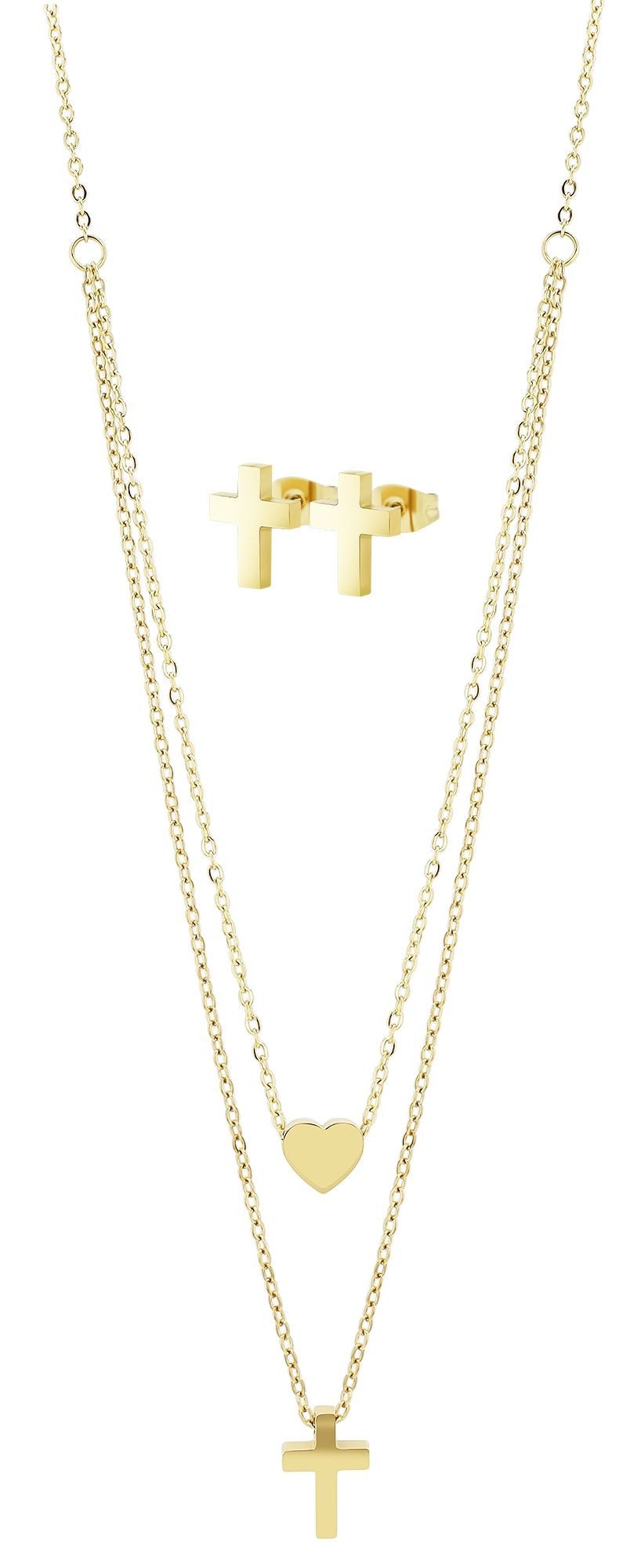 Schmuckset Eira Akzent Edelstahl-Schmuckset "Eira" mit Layering Kette und