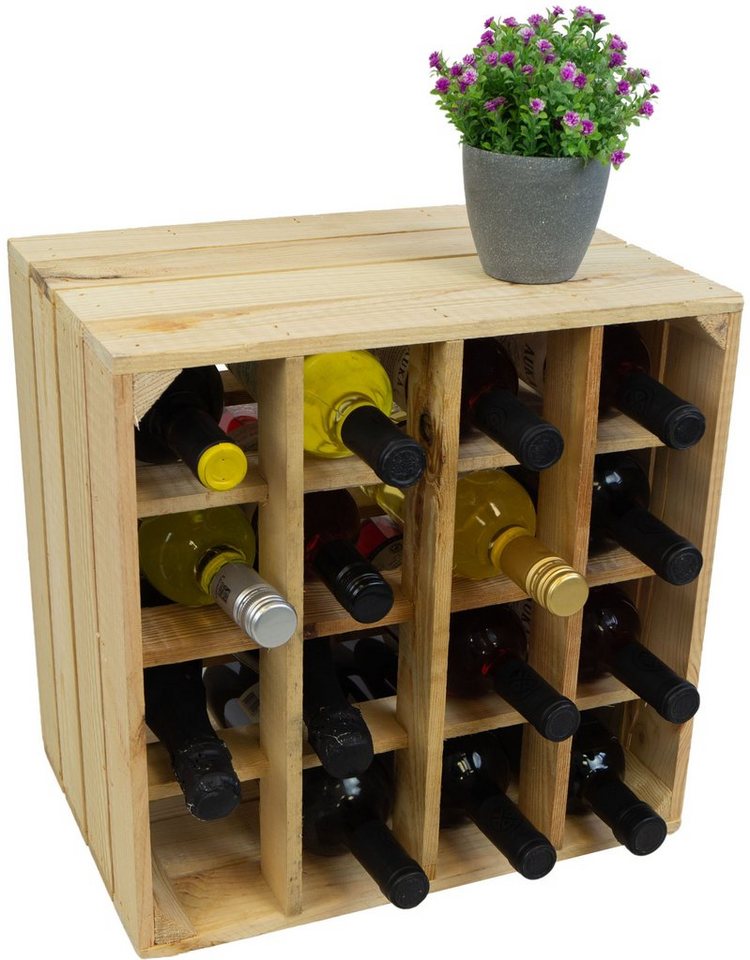 Kistenkolli Altes Land Allzweckkiste Weinregal "16er" Natur (1er Set)
