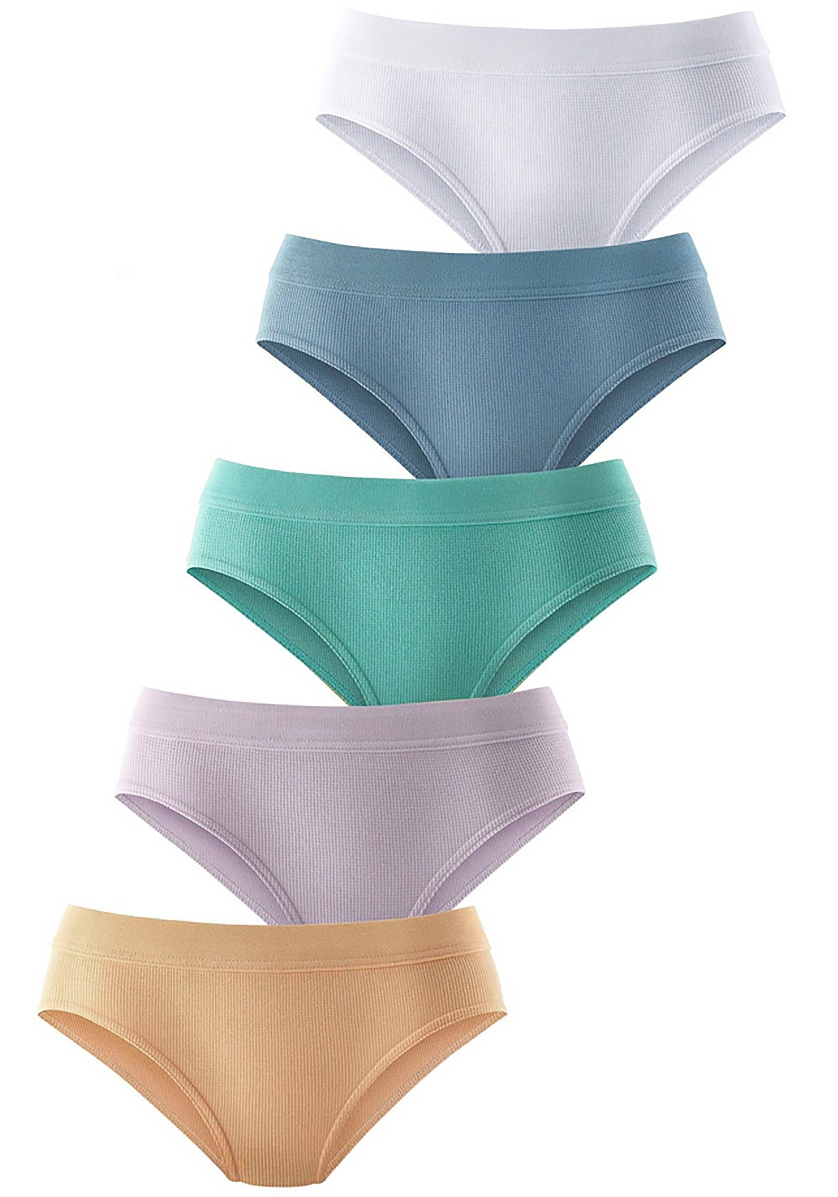 pastell fleur Hüftslip 5-St) Baumwoll-Qualität elastischer aus petite (Packung,