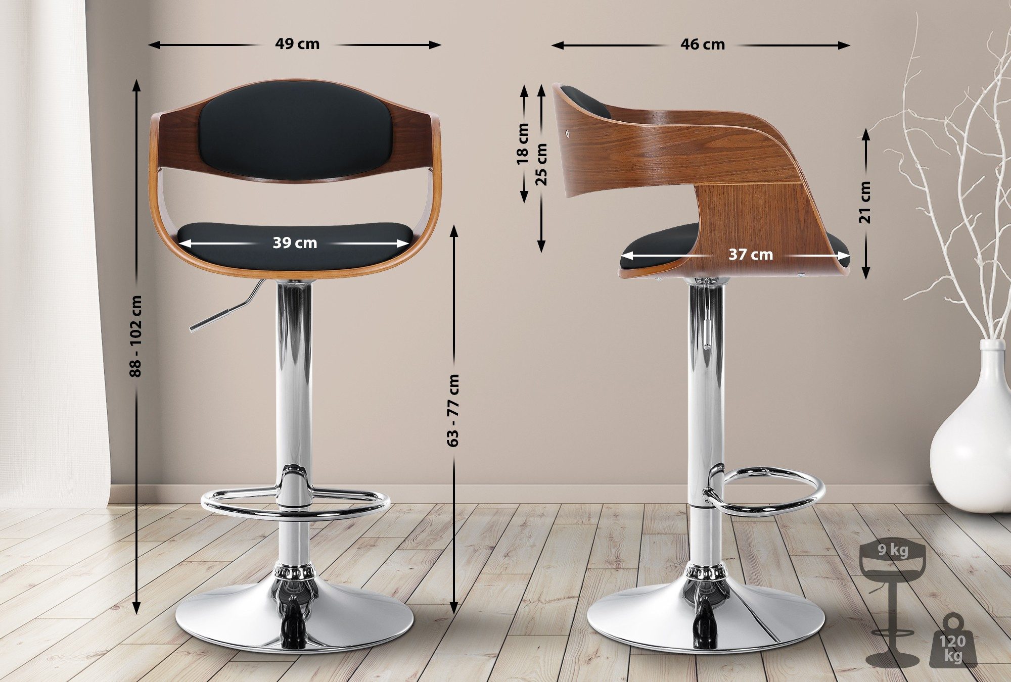 CLP Barhocker Kingston, Kunstleder-Bezug, Hocker-Sitz aus günstig online kaufen