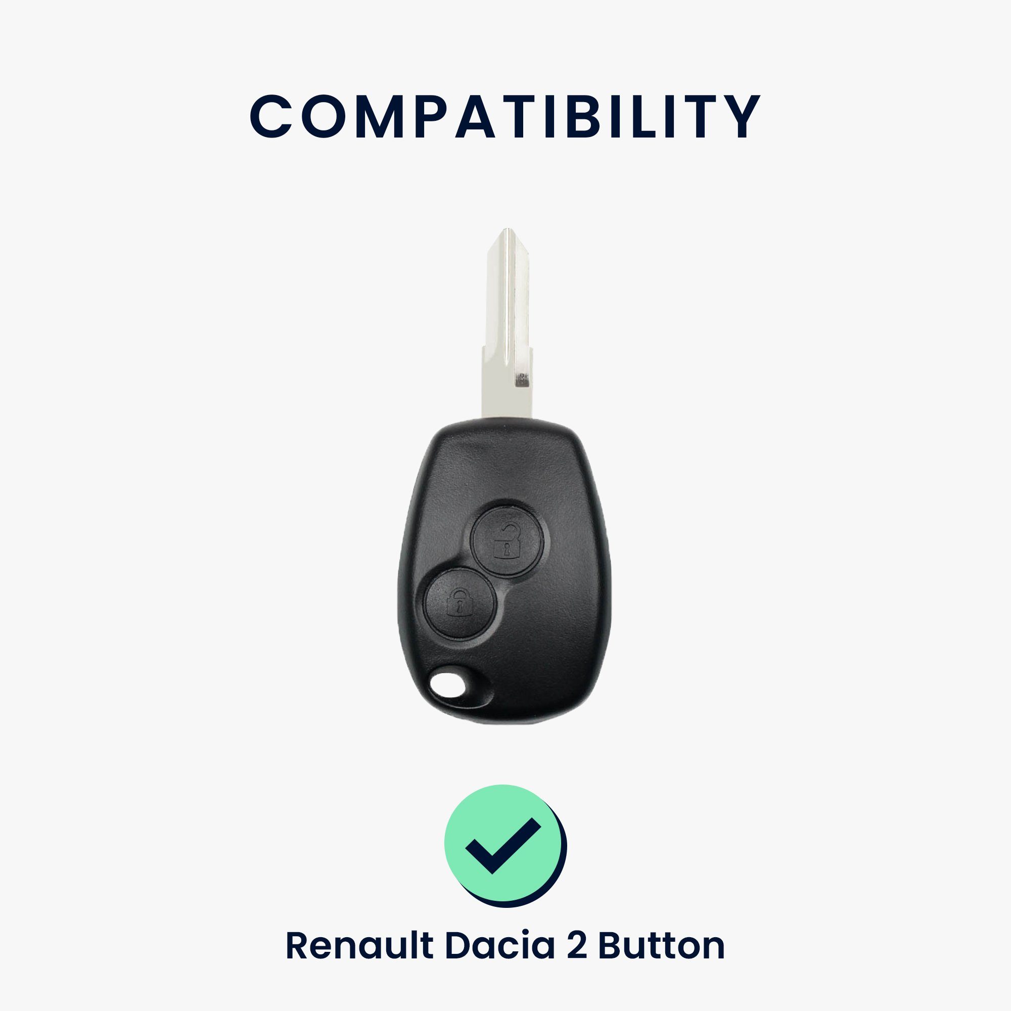 Schlüsselhülle Dacia, Cover Hülle Silikon Autoschlüssel für kwmobile Weiß Renault Schlüsseltasche