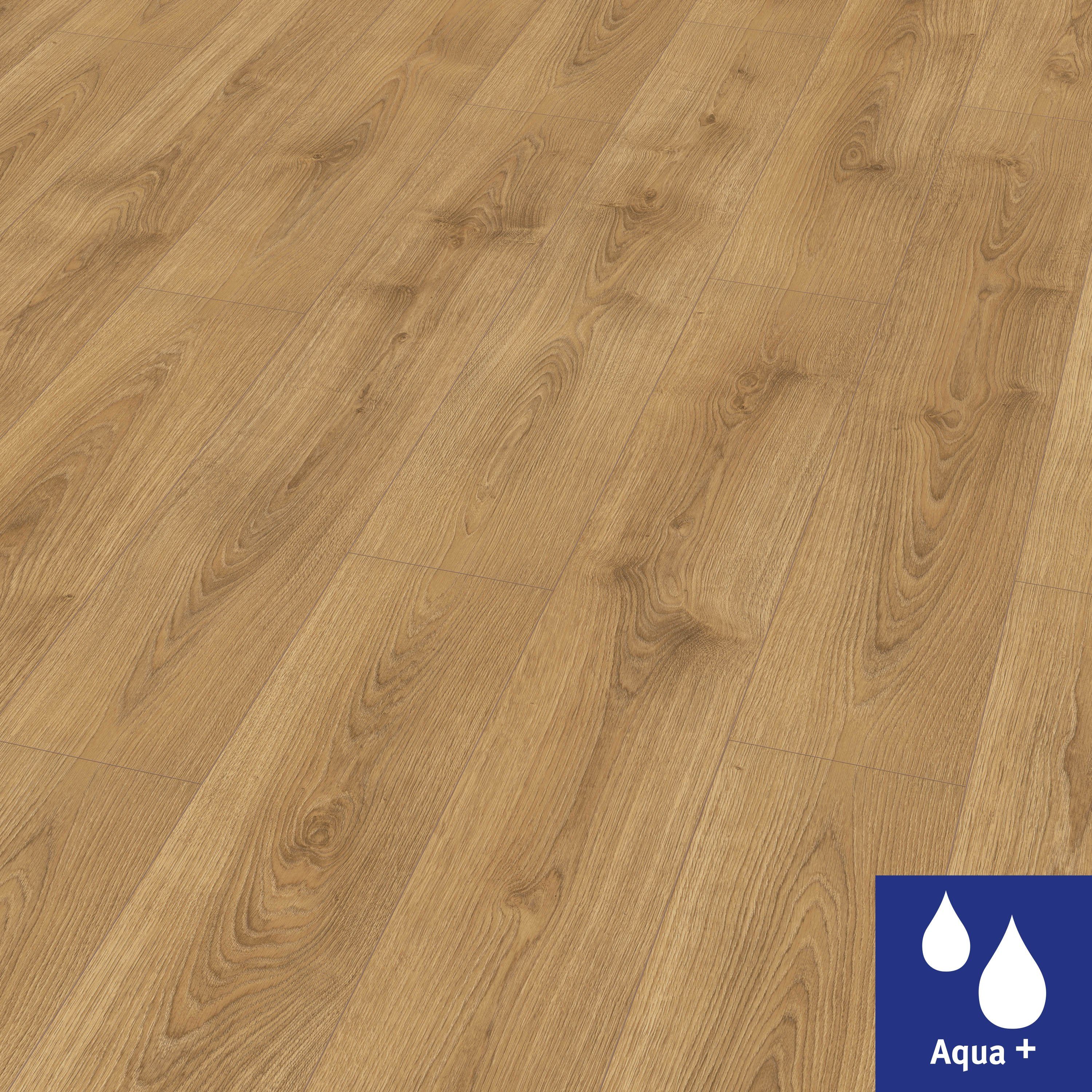 EGGER Laminat Aqua+ EHL103 Brook Eiche honig, (8mm, 1,995m),Wasserresistent & Feuchtraumgeeignet
