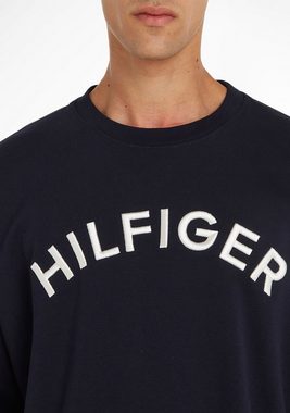 Tommy Hilfiger Sweatshirt HILFIGER ARCHED CREWNECK mit Rippbündchen