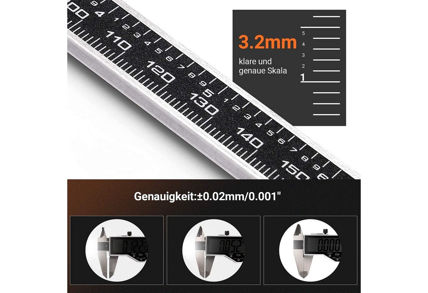 Thumbnail - TACKLIFE Messschieber, Digital Schieblehre 150mm LCD Display IP54