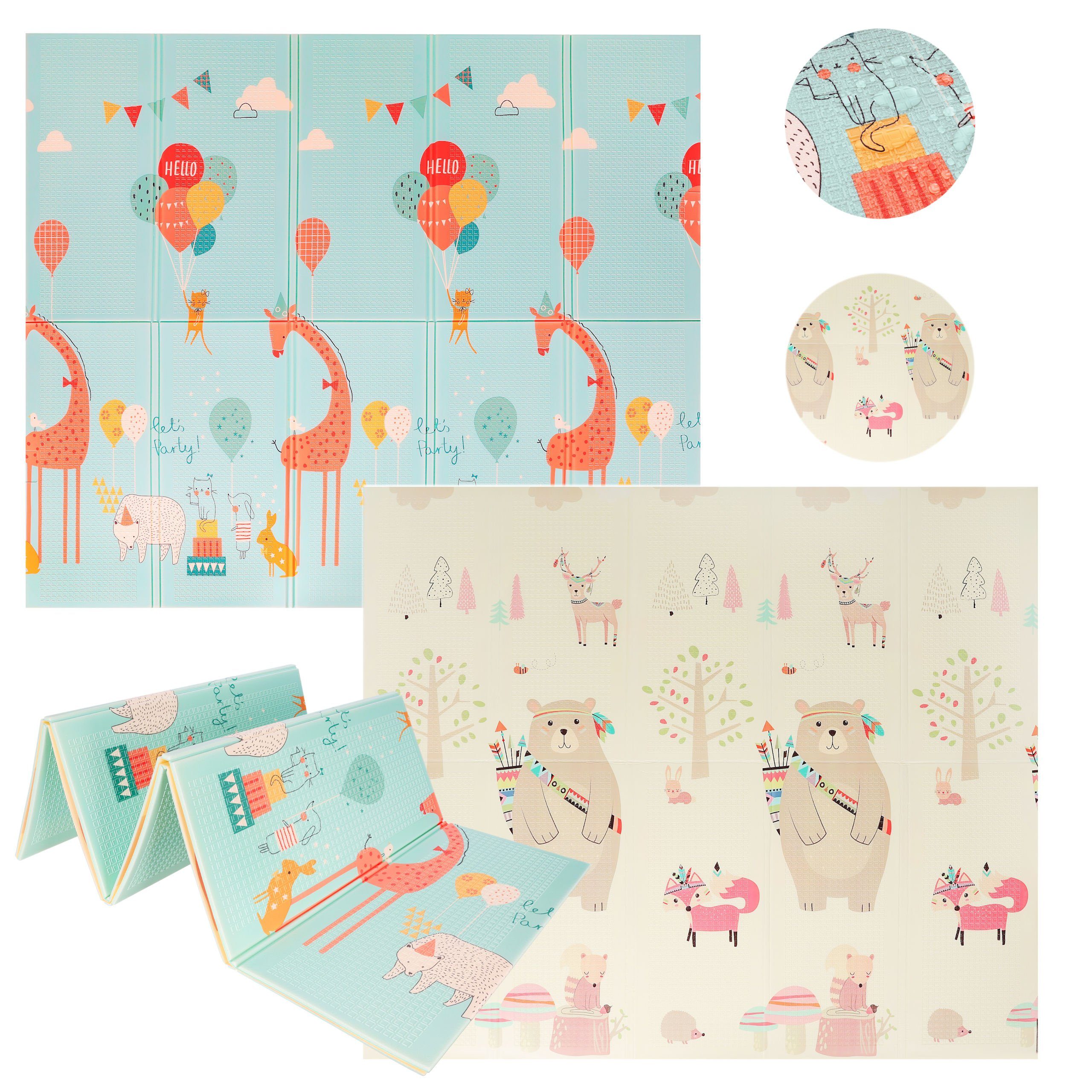 COIL Spielmatte Bodenmatte,faltbar Spielmatte,Kinderteppich,wasserdicht Krabbelmatte