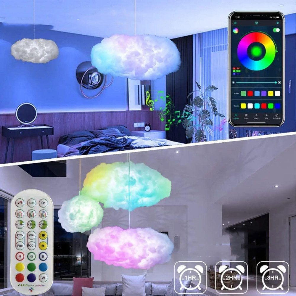 PRIISF LED Deckenleuchte LED Deckenlampe RGB Pendelleuchte Wolke Fernbedien günstig online kaufen