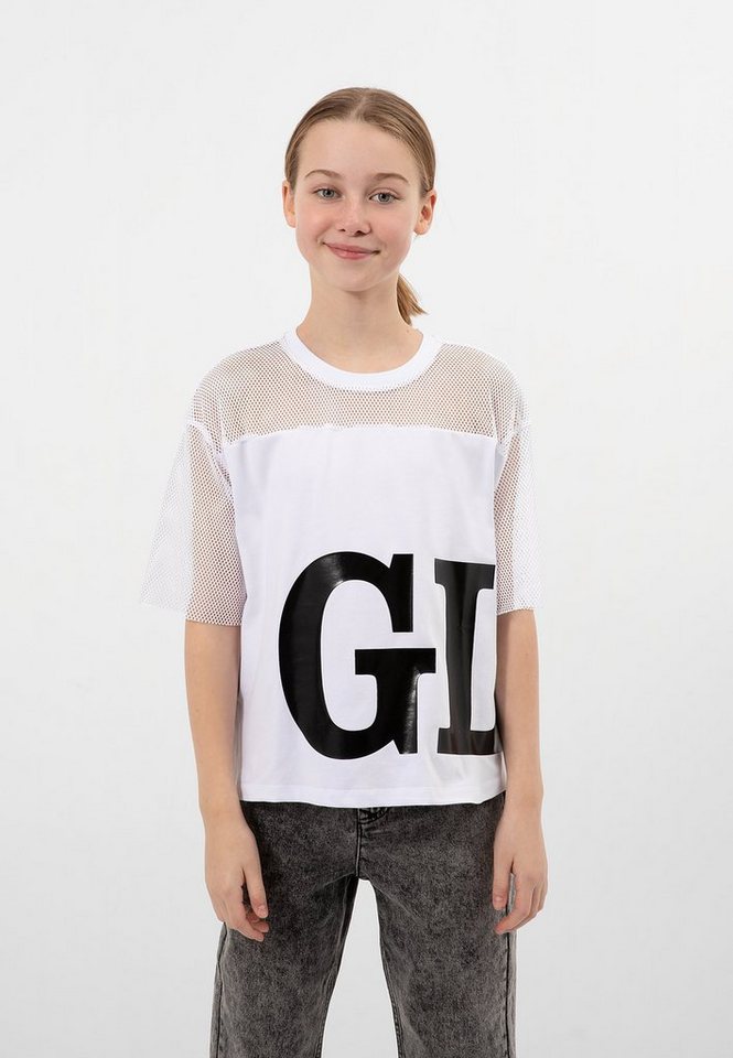 Gulliver T-Shirt mit modischen Mesh-Parts, Besonders bequem durch  klassischen Rundhalsausschnitt