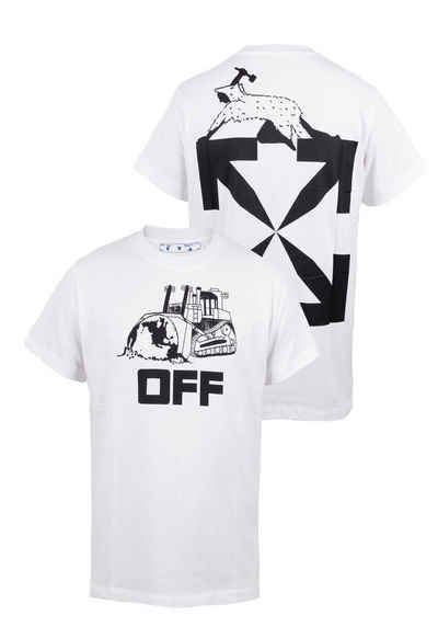OFF-WHITE T-Shirt »Off White Herren T-Shirt WORLD CATERPILLA S/S OVER WHITE BLACK«