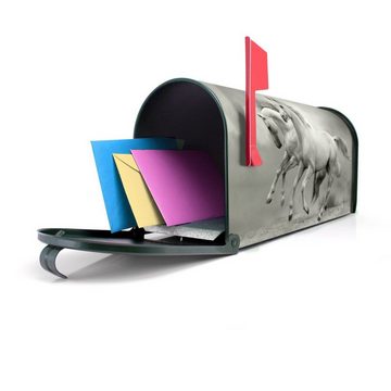 banjado Amerikanischer Briefkasten Mailbox Wilde Pferde SW (Amerikanischer Briefkasten, original aus Mississippi USA), 22 x 17 x 51 cm