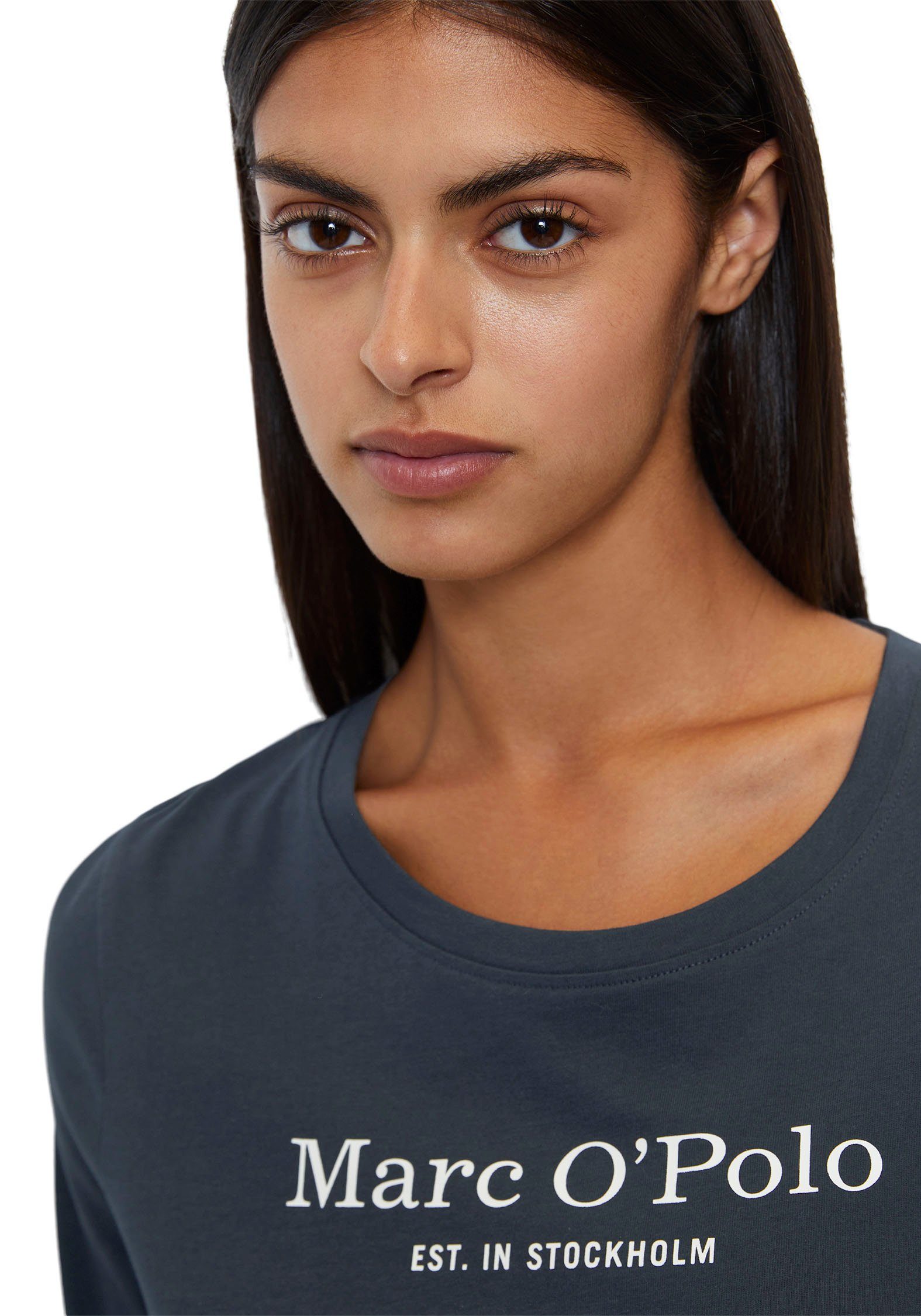 Marc O'Polo Pyjamaoberteil Mix & Match Cotton Rundhalsausschnitt, Single Jersey, Baumwolle, langärmelig, Regular Fit