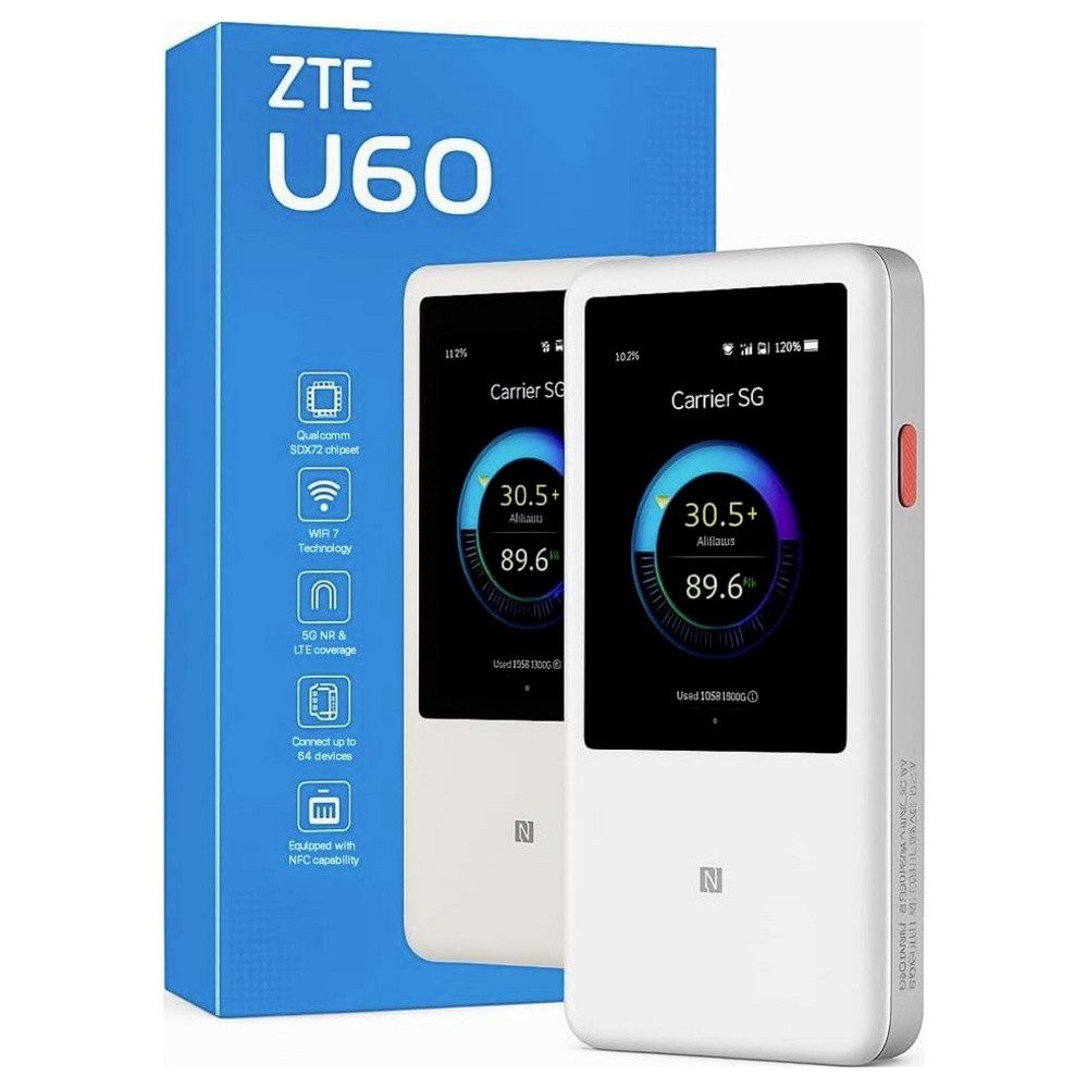 ZTE ZTE U60 5G / WLAN-Hotspot Integriertes Modem: 5G 2.4 GHz, 5 GHz 3600 M WLAN-Router