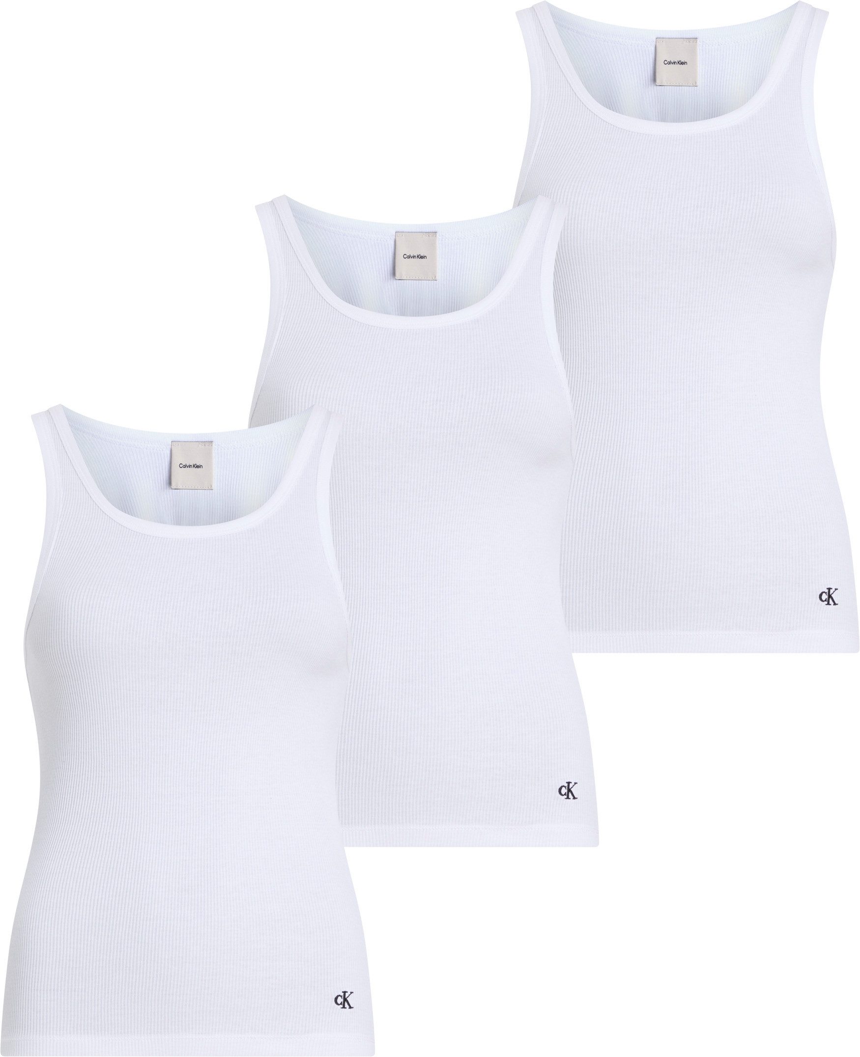 Calvin Klein Underwear Tanktop SCOOP NECK COTTON TANK 3PK (Packung, 3-tlg., 3er-Pack) mit Logostickerei