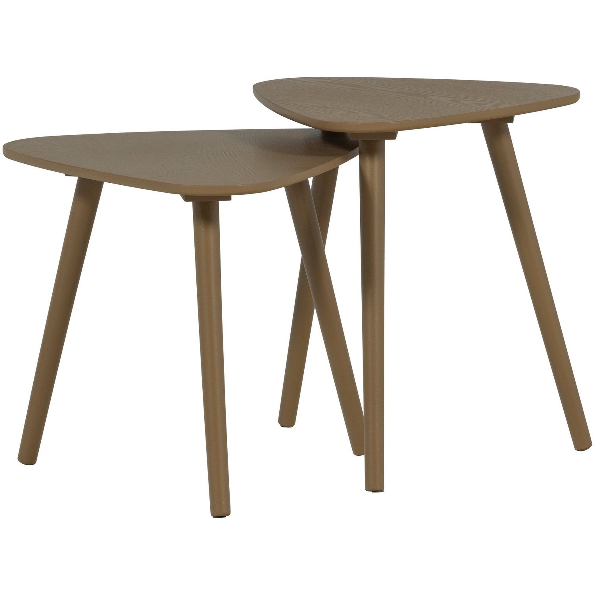 WOOOD Beistelltisch Nila 2er-Set - Holz in Braun - aus Eschenfurnier, modern & natürlich (2er-Set), Praktisch und kompakt