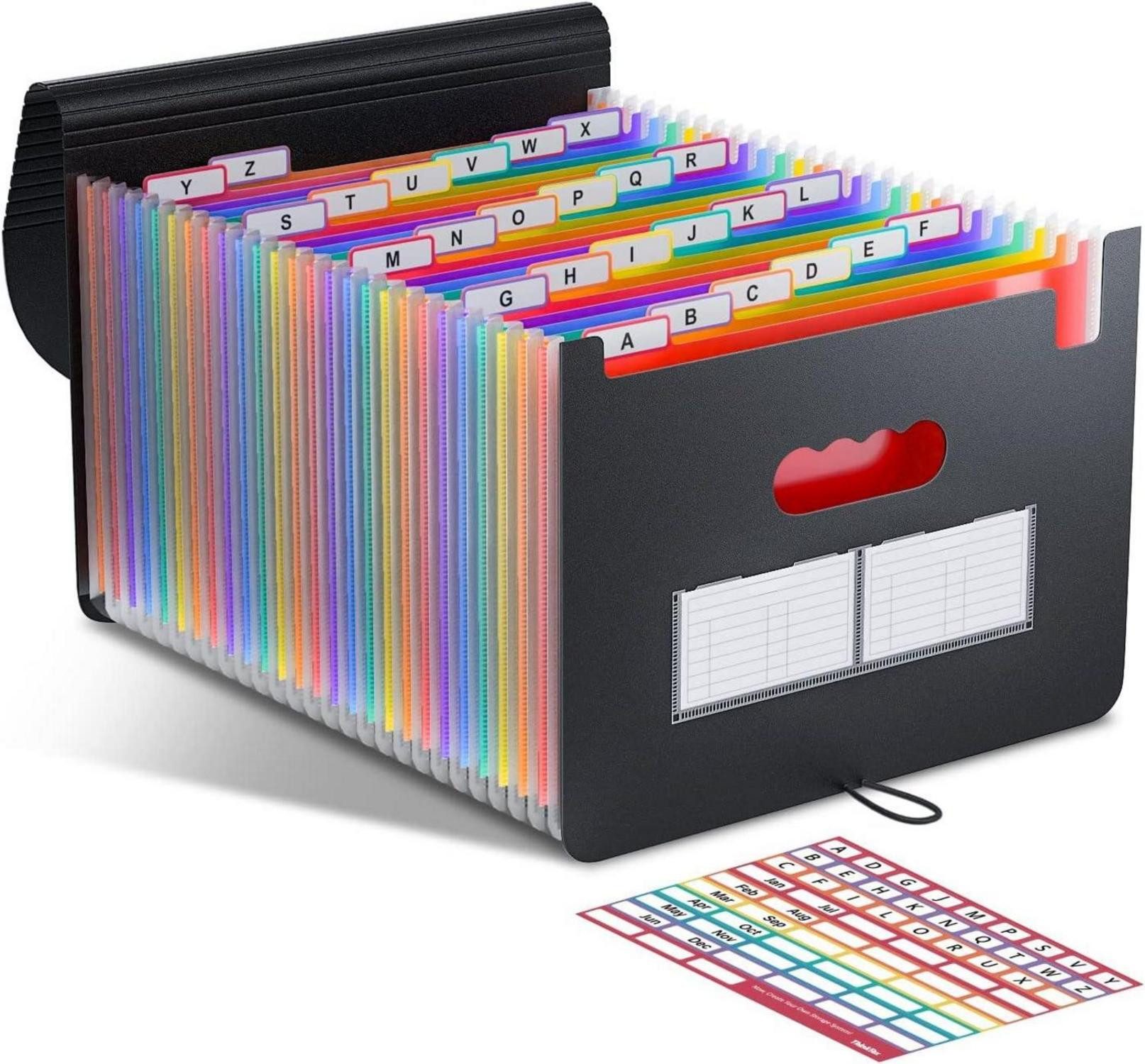 Fächermappe Dokumentenmappe A4 26 Taschen Regenbogen Ordner Akkordeon Wasserdicht