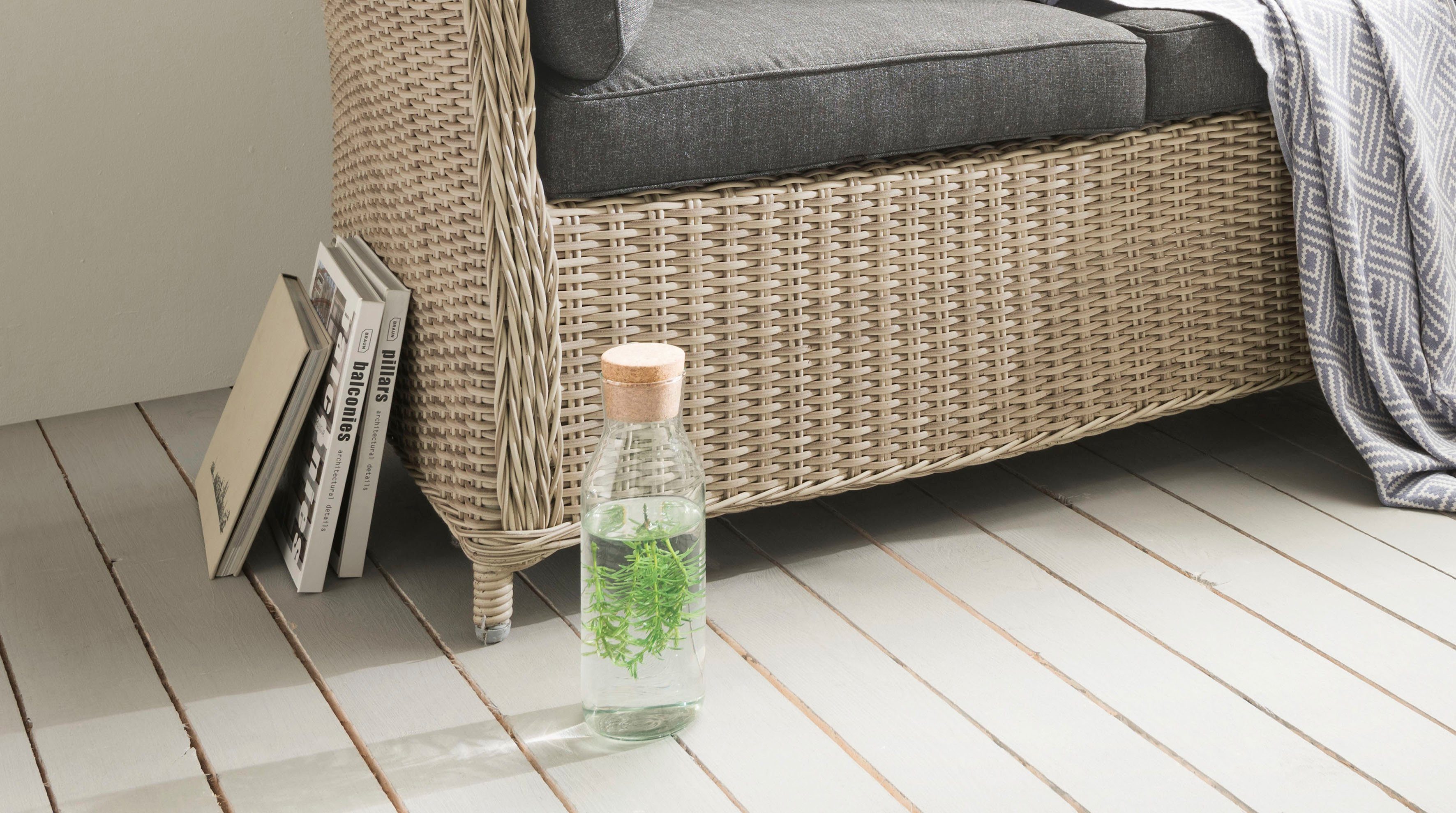 Destiny Gartenlounge-Bank PALMA, Aluminium, Polyrattan, 2´er Bank, inkl. Auflagen