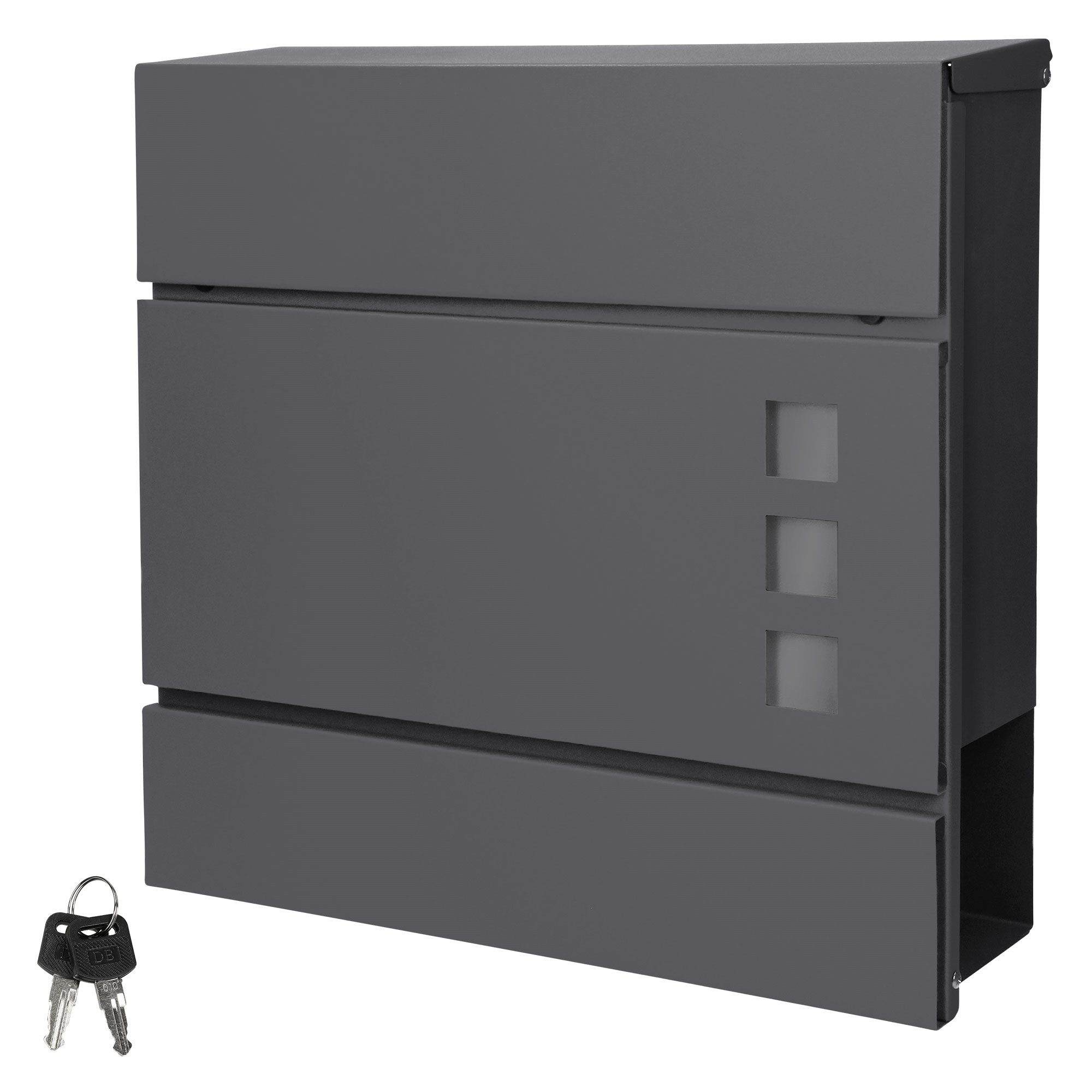 ML-DESIGN Briefkasten Wandbriefkasten Postkasten Design Briefkastenanlage Postbox Mailbox, Standbriefkasten mit Zeitungsfach Schloss und 2 Schlüssel aus Stahl