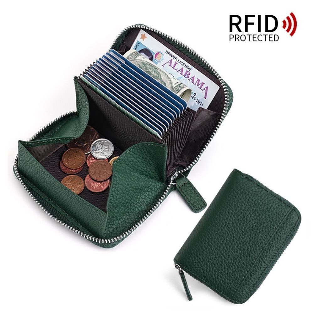 Fivejoy Geldbörse Kartenetui Damen, RFID-Schutz Kartenhalter Geldbörse, Klein Geldbeutel, Reißverschluss Portemonnaie