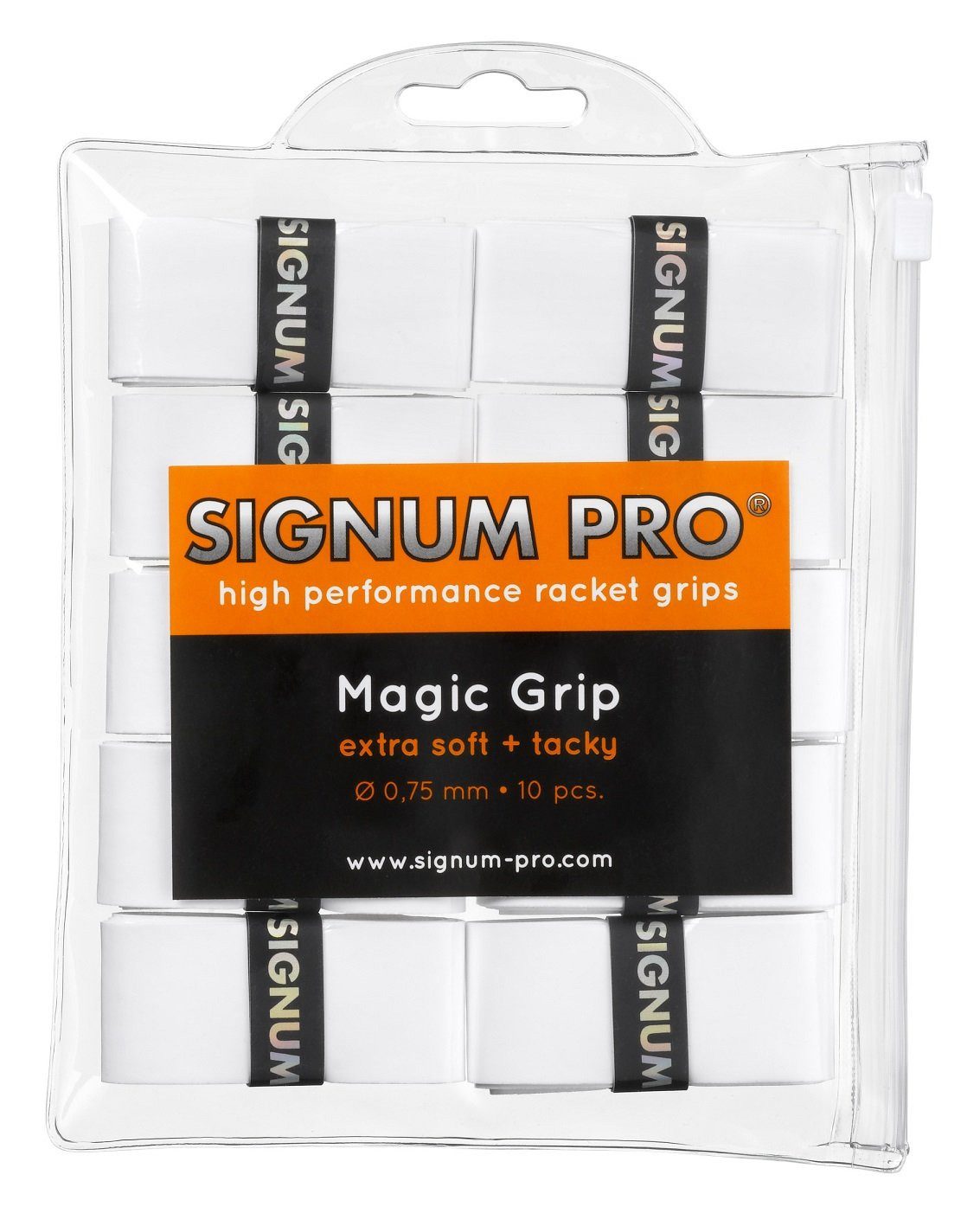 Signum Pro Griffband Overgrip Magic 0.75mm weiss 10er Clip-Beutel