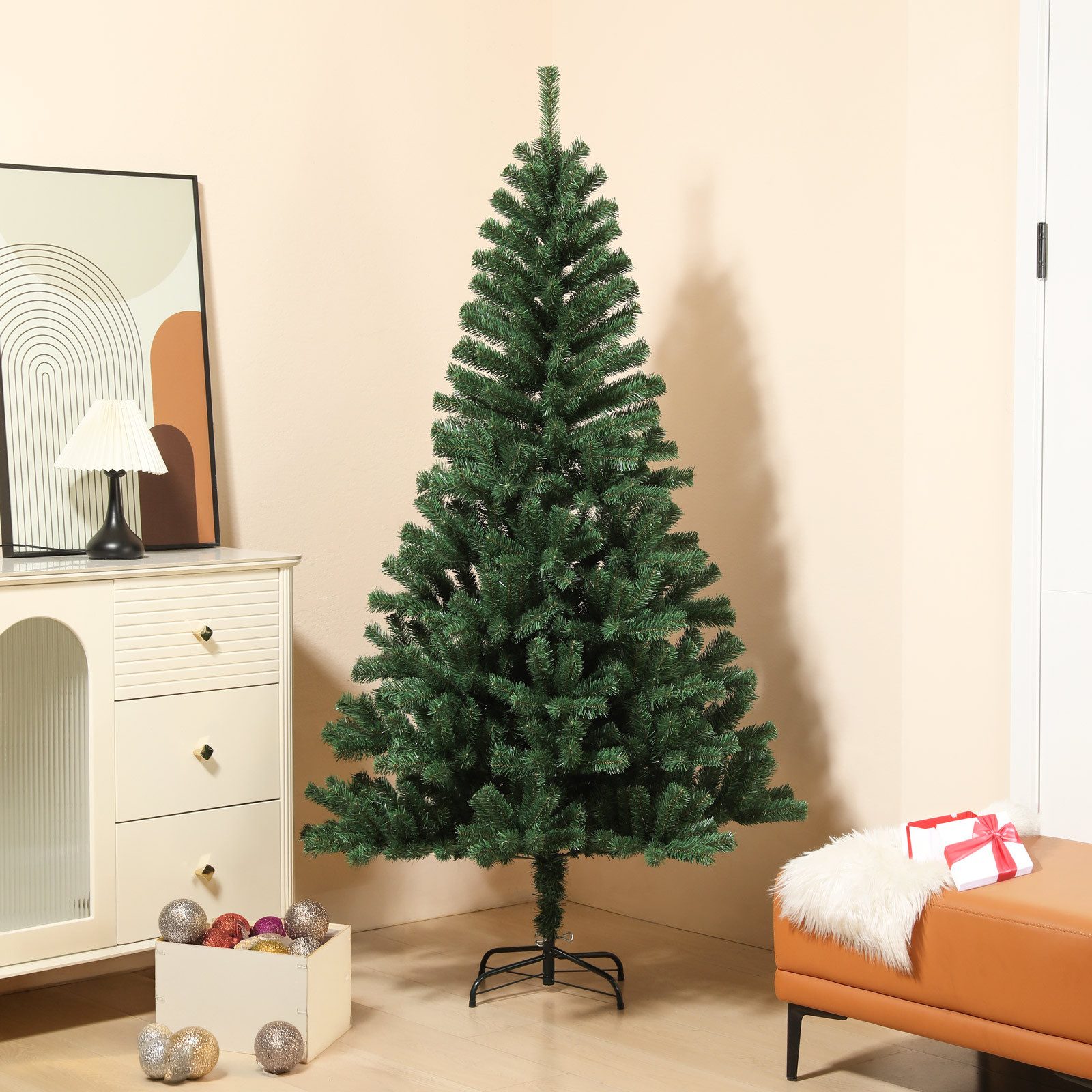 SVITA Künstlicher Weihnachtsbaum Weihnachtsbaum, Nordmanntanne, Natur, Deko, Christbaum, Kunstbaum, PVC, Höhe 180 cm