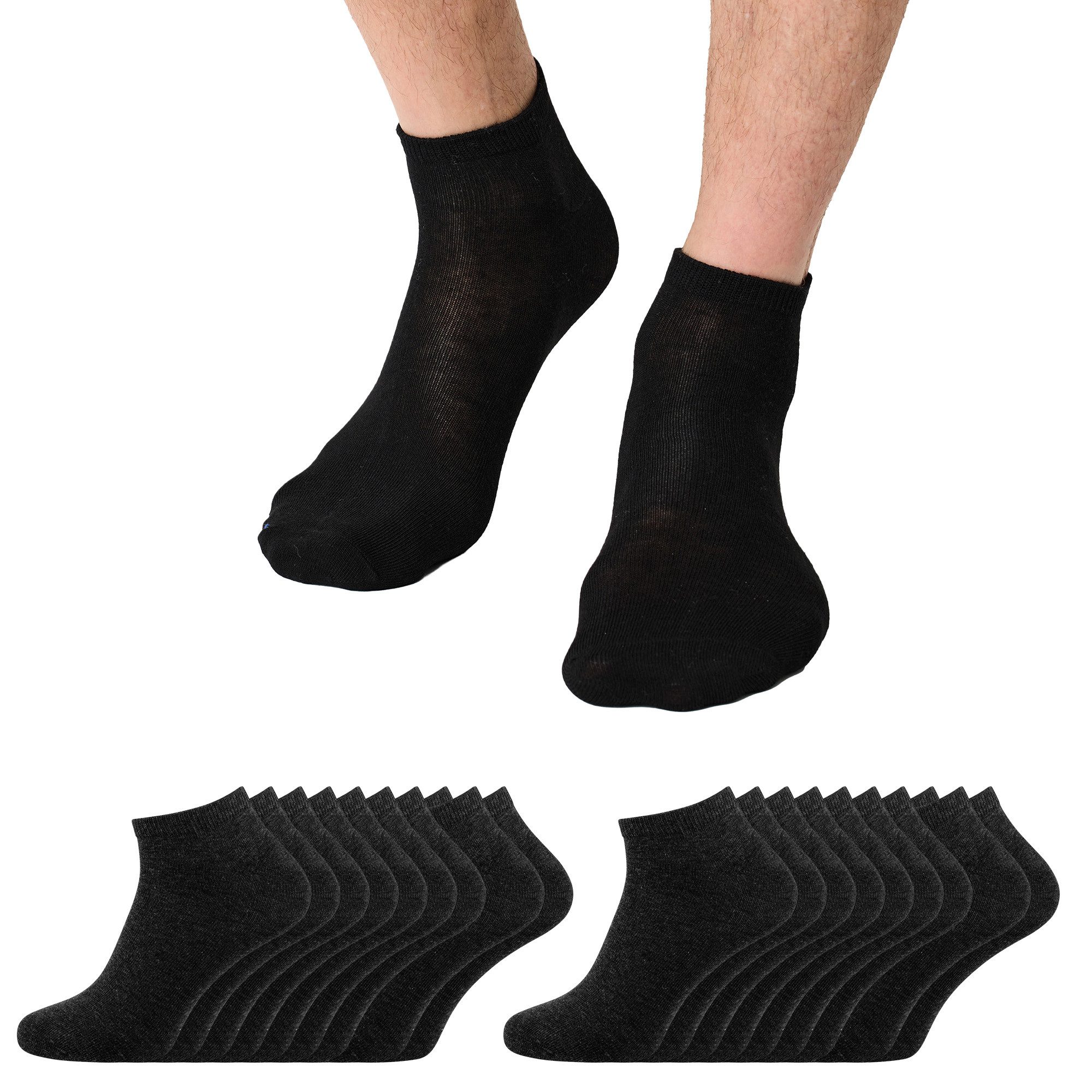 Nur Die Sneakersocken Classic unifarben hautsympathisch (20-Paar) Männer Multipack Mehrpack