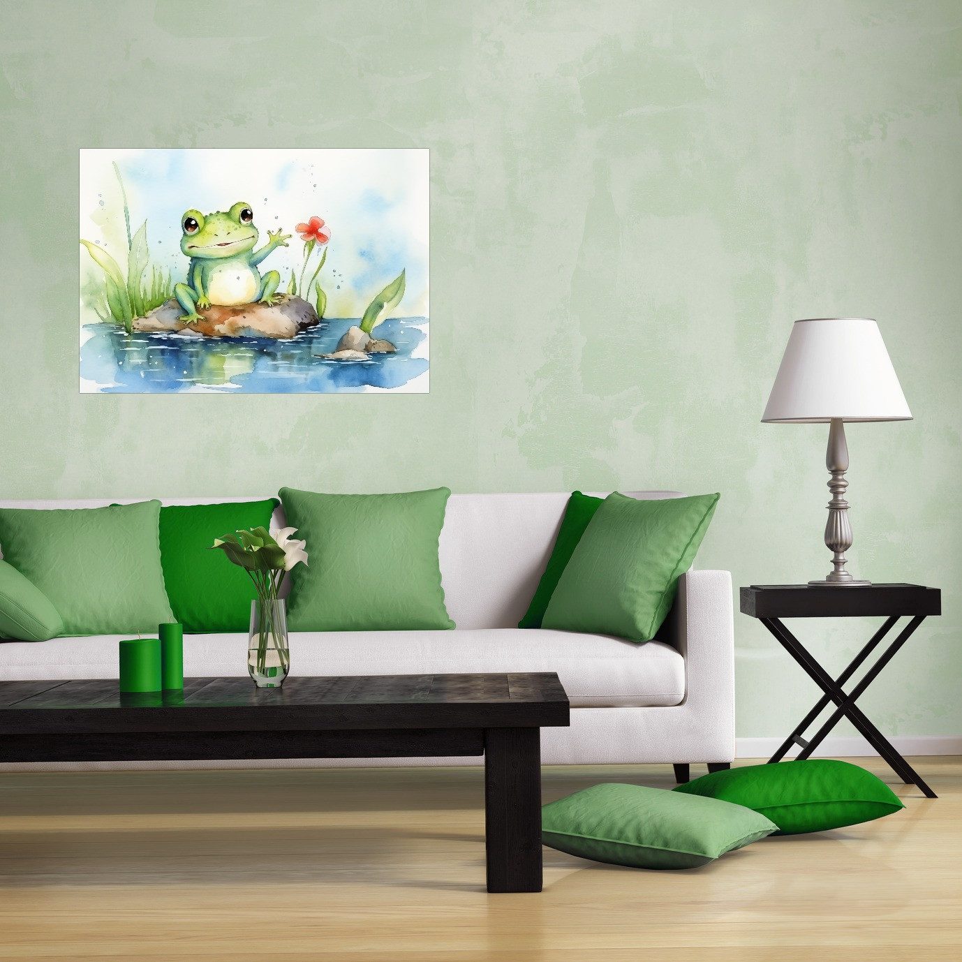 Wallario Poster, Frosch in Aquarell, in günstig online kaufen
