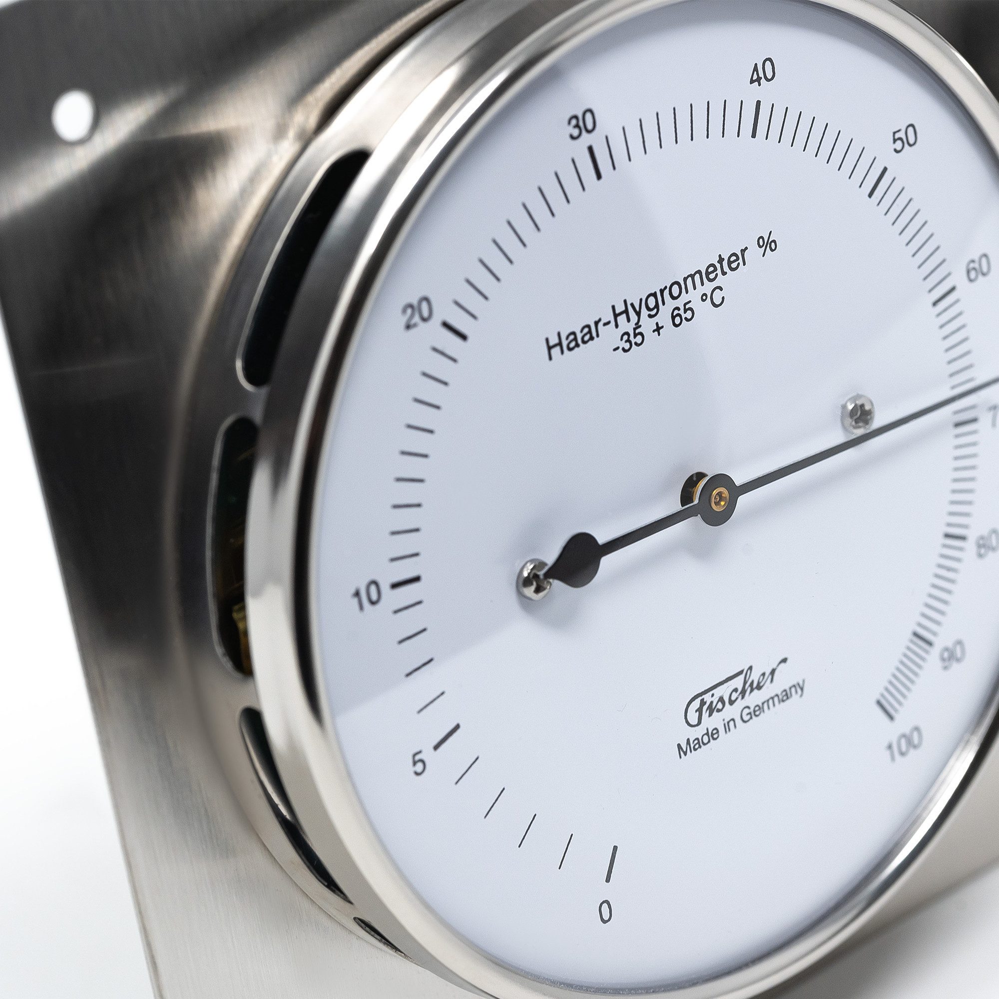 Fischer Barometer Weinthermometer Weinkeller Hygrometer & Thermometer 240 x 130 mm, 140.01, Echthaar-Hygrometer, Bimetall-Thermometer, Made in Germany