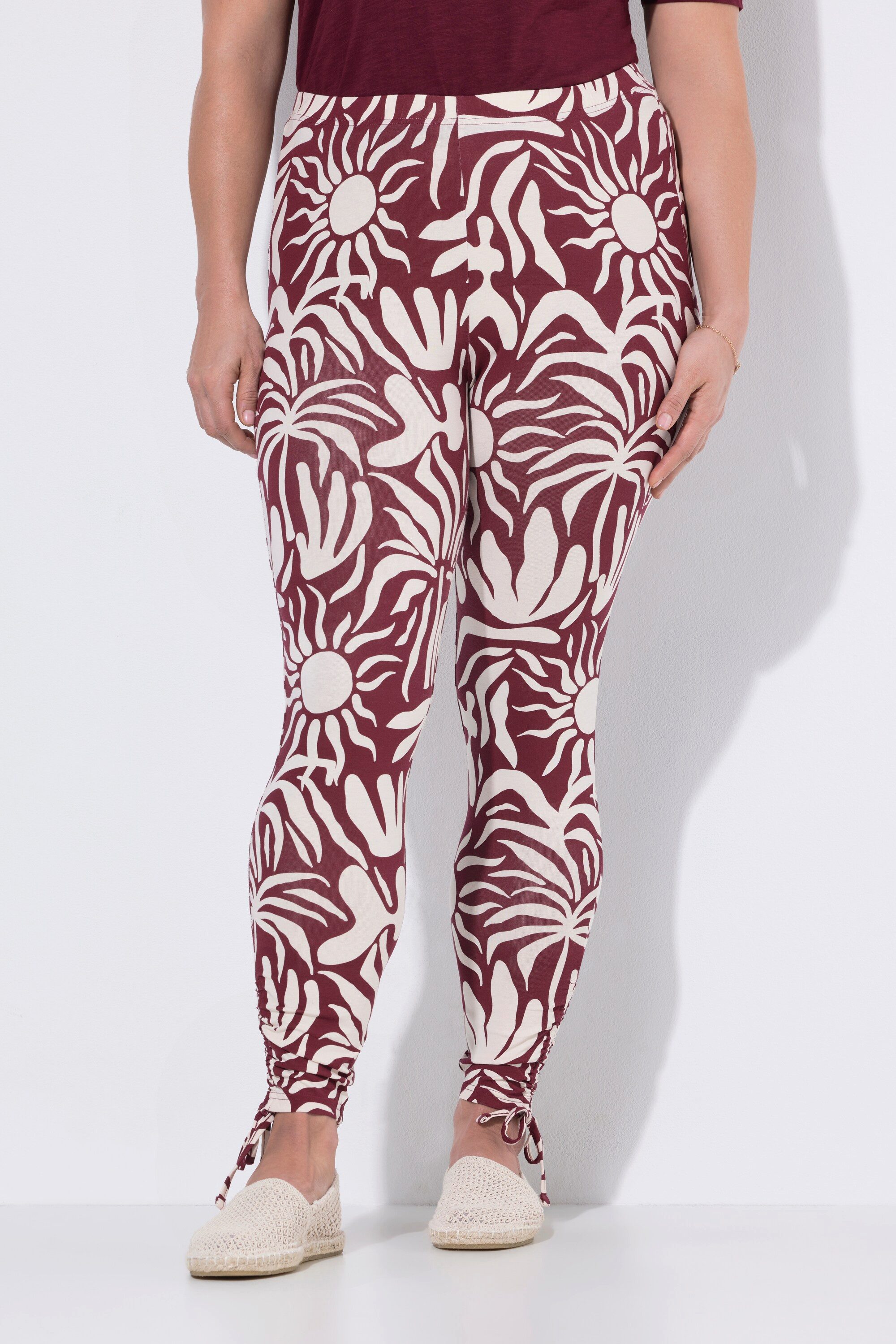 Leggings Leggings Blätter Raffung Elastikbund Biobaumwolle